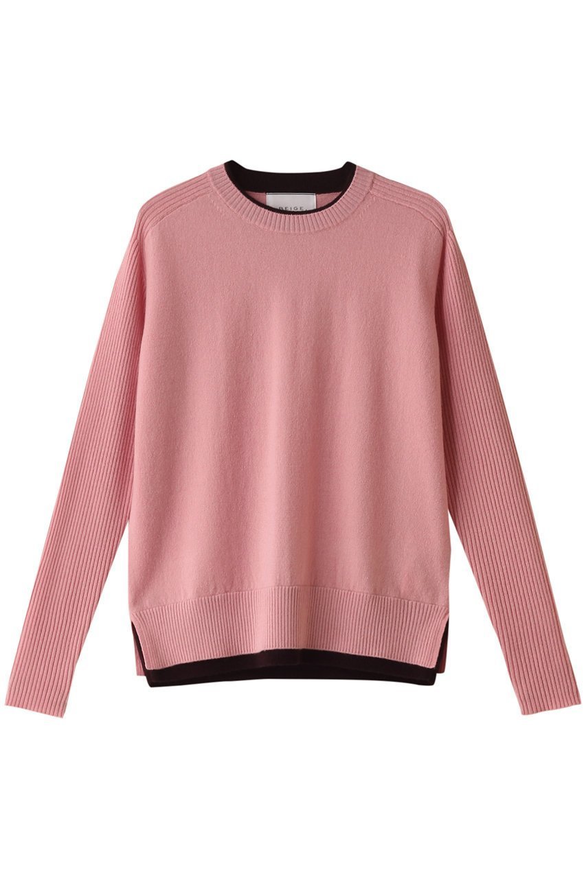 【ベイジ,/BEIGE,】のPOMPE(ポンプ)/ウールカシミヤクルーネックニット インテリア・キッズ・メンズ・レディースファッション・服の通販 founy(ファニー) 　ファッション　Fashion　レディースファッション　Ladies' Fashion Online　トップス・カットソー　Tops/Tshirt　ニット　Knit Tops　プルオーバー　Pullover　カシミヤ　Cashmere　シンプル　Simple　バランス　Balance　A/W・秋冬　Aw・Autumn/Winter・Fw・Fall-Winter　ビジネス 仕事 通勤　Business　Pink×Bordeaux|ID: prp329100004578773 ipo3291000000032435486