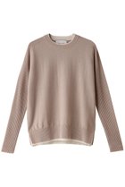 【ベイジ,/BEIGE,】のPOMPE(ポンプ)/ウールカシミヤクルーネックニット Taupe×Ecru|ID: prp329100004578773 ipo3291000000032435487