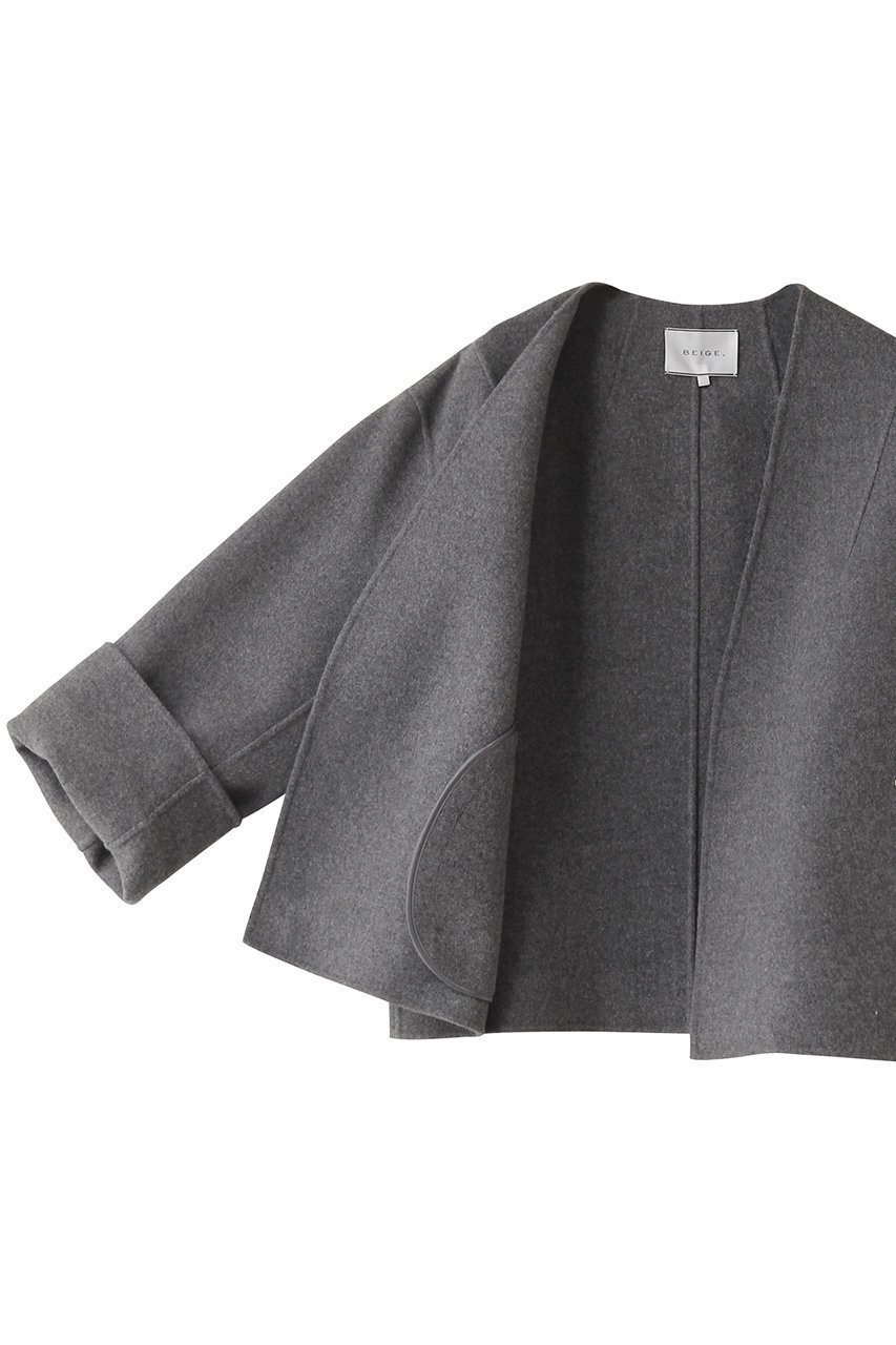 【ベイジ,/BEIGE,】のGRASSE(グラス)/リバーウールクロップドコート 人気、トレンドファッション・服の通販 founy(ファニー) 　ファッション　Fashion　レディースファッション　Fashion for Women　アウター　Coat / Outerwear Collection　コート・ロングコート・ピーコート　Long Coats, Peacoats & More　なめらか　Smooth, Silky Texture　クロップド　Cropped, Short Length　グラス　Glass, Eyewear　ショート　Short, Short Length　今季　This Season, Current Season　other-7|ID: prp329100004578780 ipo3291000000035468836