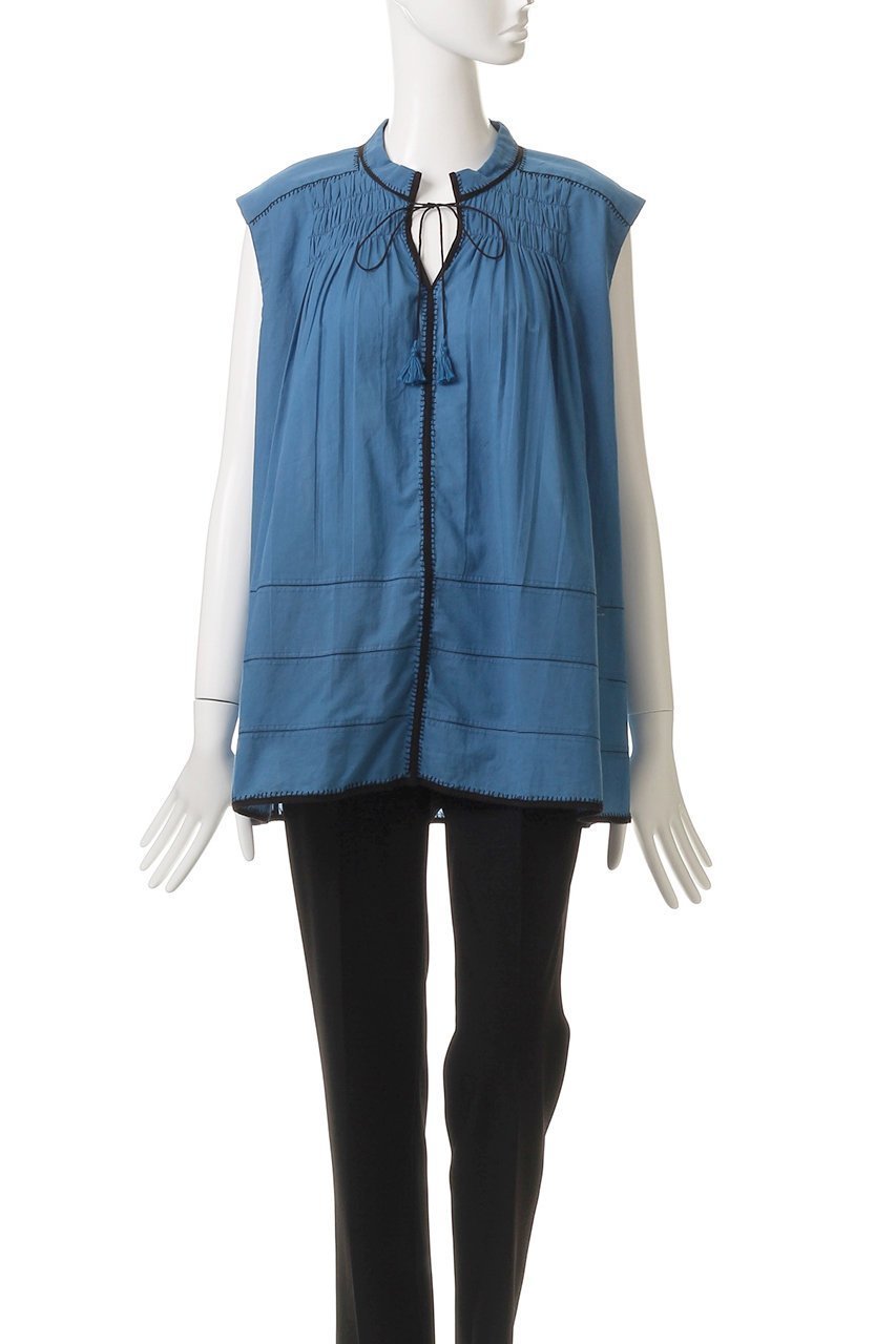 【ハウス オブ ロータス/HOUSE OF LOTUS】のコットンハンドステッチブラウス 人気、トレンドファッション・服の通販 founy(ファニー) 　ファッション　Fashion　レディースファッション　WOMEN　トップス・カットソー　Tops/Tshirt　キャミソール / ノースリーブ　No Sleeves　シャツ/ブラウス　Shirts/Blouses　インド　India　ギャザー　Gather　ノースリーブ　No Sleeve　ハンド　Hand　バランス　Balance　パイピング　Piping　NEW・新作・新着・新入荷　New Arrivals　other-2|ID: prp329100004578784 ipo3291000000032435600