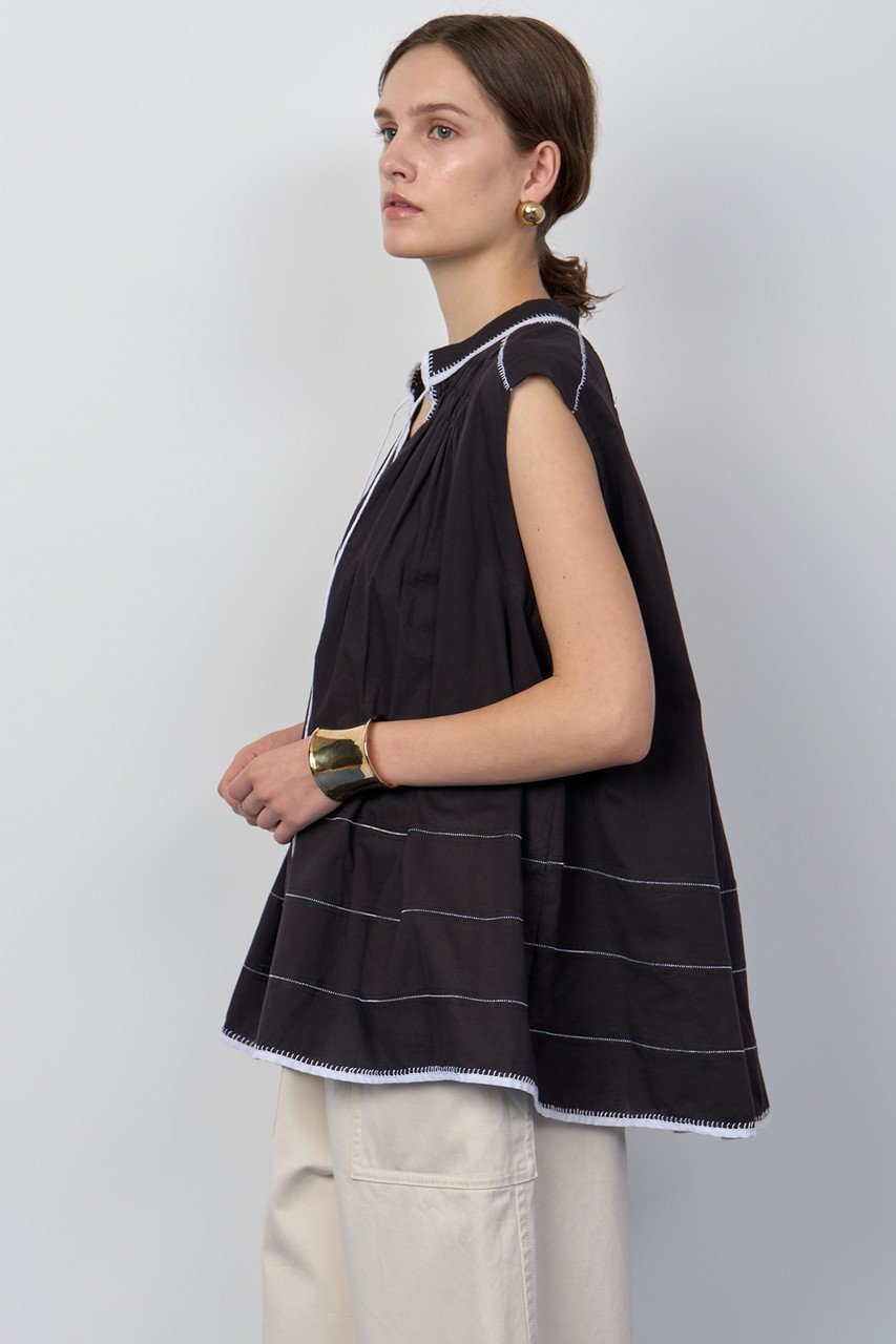【ハウス オブ ロータス/HOUSE OF LOTUS】のコットンハンドステッチブラウス 人気、トレンドファッション・服の通販 founy(ファニー) 　ファッション　Fashion　レディースファッション　Fashion for Women　トップス・カットソー　Cut & Sew Tops　キャミソール&ノースリーブ　Camisoles & Sleeveless Tops　シャツ・ブラウス・オフィスカジュアル　Elegant Blouses & Button-Ups　インド　Indian Textile　ギャザー　Gathered, Ruffled　ノースリーブ　Sleeveless, No-Sleeve　ハンド　Hand, Handmade　バランス　Balance, Style Balance　パイピング　Piping, Trim Design　other-7|ID: prp329100004578784 ipo3291000000032631648