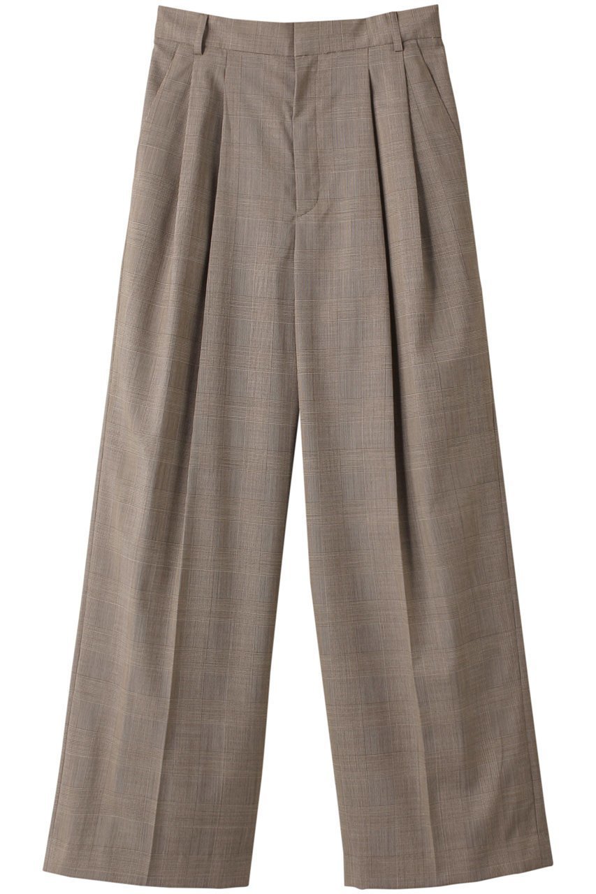 【ベイジ,/BEIGE,】のMER(メール)/グレンチェックパンツ インテリア・キッズ・メンズ・レディースファッション・服の通販 founy(ファニー) 　ファッション　Fashion　レディースファッション　Fashion for Women　パンツ　Pants & Trousers　おすすめ　Recommended / Our Picks　ジャケット　Jacket, Outerwear　ストレッチ　Stretch, Stretchy Fabric　セットアップ　Set-Up, Coordinated Outfit　センター　Center, Center Line　チェック　Check, Plaid, Tartan　ワイド　Wide, Wide Fit　エレガント 上品　Elegant　Beige|ID: prp329100004578796 ipo3291000000035782077
