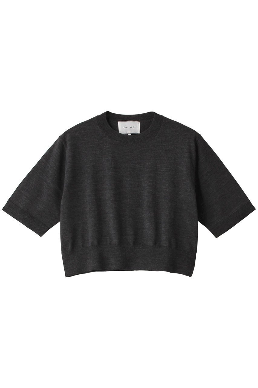 【ベイジ,/BEIGE,】のLA MONNAIE(ラモネ)/ショート丈ニット インテリア・キッズ・メンズ・レディースファッション・服の通販 founy(ファニー) 　ファッション　Fashion　レディースファッション　Fashion for Women　トップス・カットソー　Cut & Sew Tops　ニット　Knit Tops & Sweaters　カジュアルプルオーバー・ニットトップス　Pullovers & Knit Tops / Casual Pullovers　なめらか　Smooth, Silky Texture　ショート　Short, Short Length　スタイリッシュ　Stylish, Fashionable　トレンド　Trend, Trending Now　ボトム　Bottoms, Lower Wear　ワイド　Wide, Wide Fit　今季　This Season, Current Season　C Gray|ID: prp329100004578800 ipo3291000000035066628