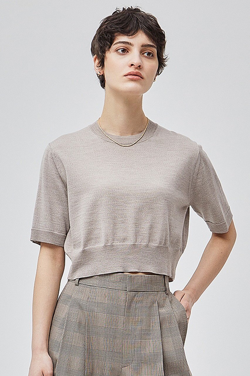 【ベイジ,/BEIGE,】のLA MONNAIE(ラモネ)/ショート丈ニット 人気、トレンドファッション・服の通販 founy(ファニー) 　ファッション　Fashion　レディースファッション　Fashion for Women　トップス・カットソー　Cut & Sew Tops　ニット　Knit Tops & Sweaters　カジュアルプルオーバー・ニットトップス　Pullovers & Knit Tops / Casual Pullovers　なめらか　Smooth, Silky Texture　ショート　Short, Short Length　スタイリッシュ　Stylish, Fashionable　トレンド　Trend, Trending Now　ボトム　Bottoms, Lower Wear　ワイド　Wide, Wide Fit　今季　This Season, Current Season　other-7|ID: prp329100004578800 ipo3291000000035066645