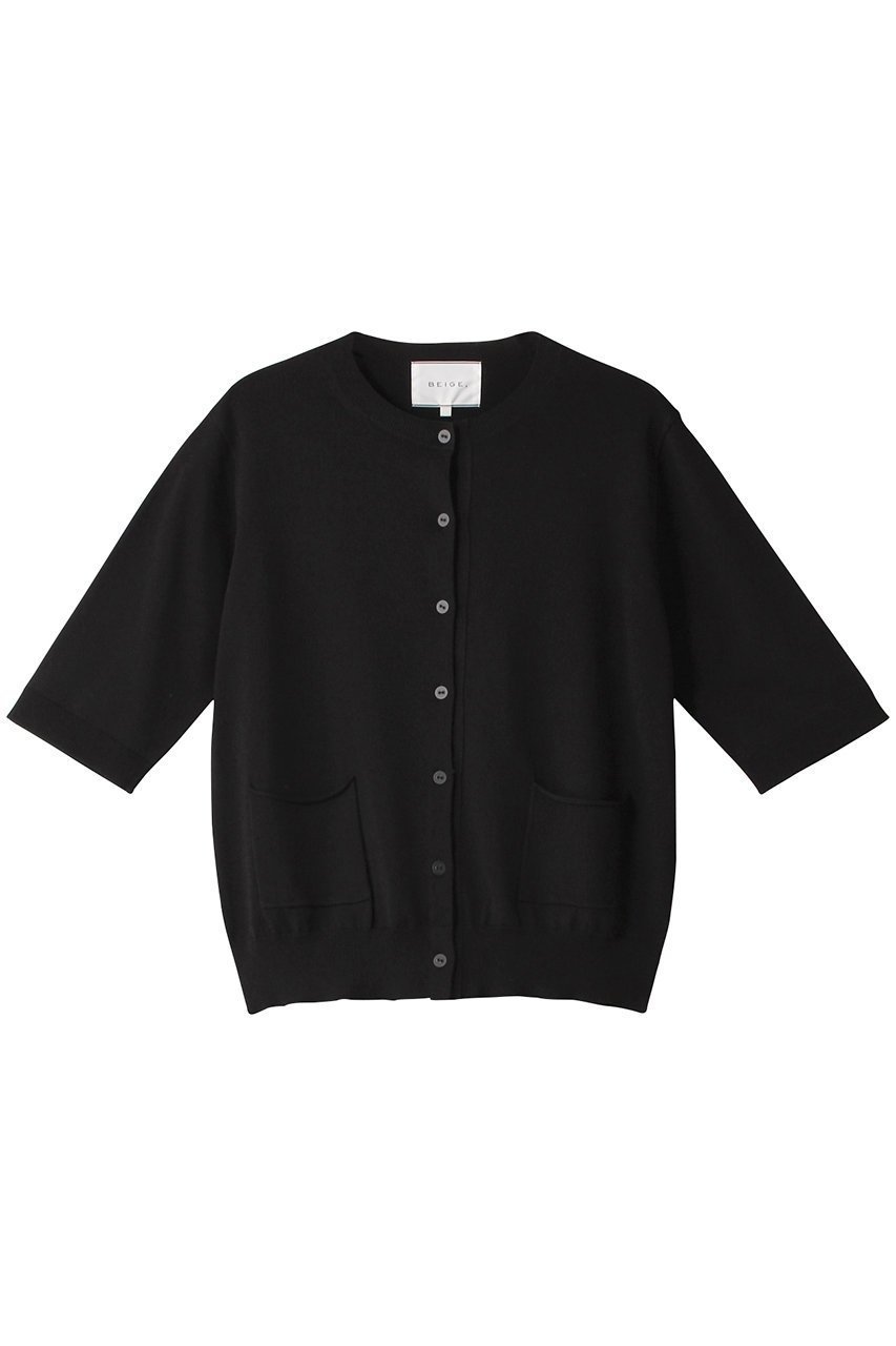 【ベイジ,/BEIGE,】のVALOIS(ヴァロア)/半袖カーディガン インテリア・キッズ・メンズ・レディースファッション・服の通販 founy(ファニー) 　ファッション　Fashion　レディースファッション　Ladies' Fashion Online　トップス・カットソー　Tops/Tshirt　ニット　Knit Tops　カーディガン　Cardigans　カーディガン　Cardigan　ビジネス 仕事 通勤　Business　半袖　Short Sleeve　羽織　Haori　Black|ID: prp329100004578816 ipo3291000000032435916