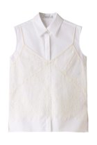 【ベイジ,/BEIGE,】のDULYS(デュリー)/ノースリーブブラウス 人気、トレンドファッション・服の通販 founy(ファニー) ファッション Fashion レディースファッション Fashion for Women トップス・カットソー Cut & Sew Tops キャミソール&ノースリーブ Camisoles & Sleeveless Tops シャツ・ブラウス・オフィスカジュアル Elegant Blouses & Button-Ups デニム Denim, Jeans Material ノースリーブ Sleeveless, No-Sleeve レース Lace, Lace Fabric エレガント 上品 Elegant ビジネス 仕事 通勤 Business / Work / Commuting thumbnail White× Ecru|ID: prp329100004578822 ipo3291000000035923328