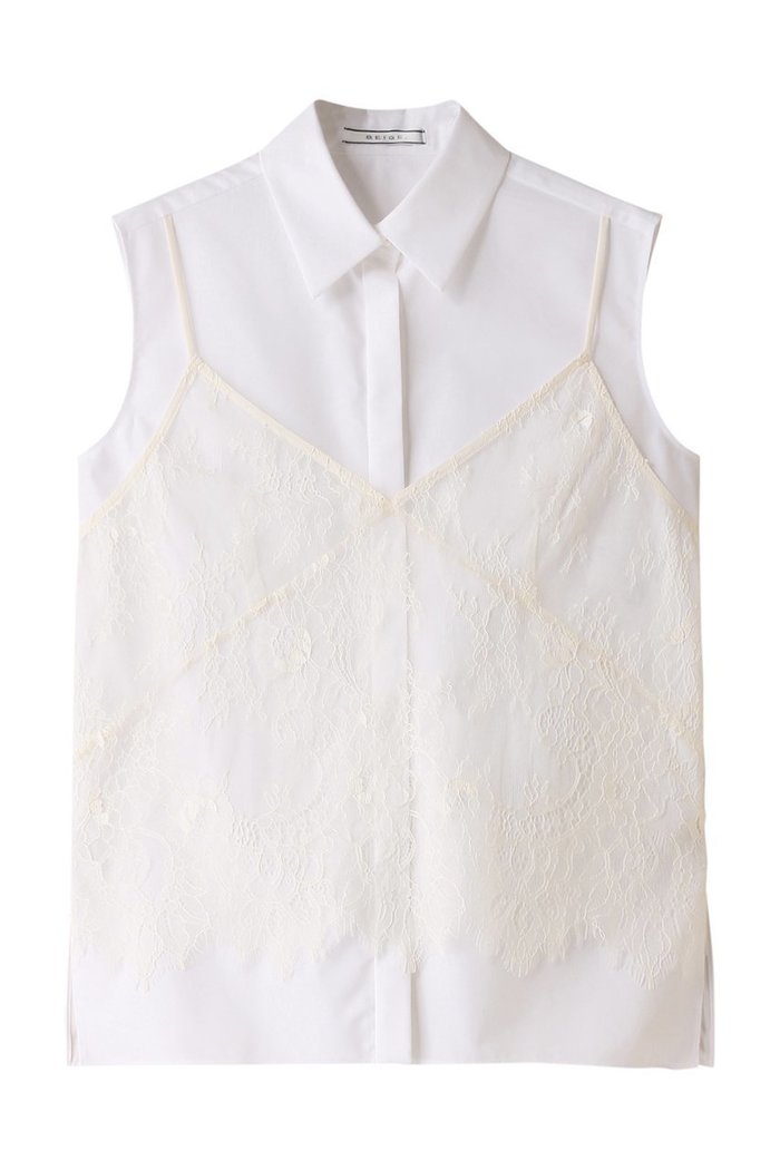 【ベイジ,/BEIGE,】のDULYS(デュリー)/ノースリーブブラウス インテリア・キッズ・メンズ・レディースファッション・服の通販 founy(ファニー) https://founy.com/ ファッション Fashion レディースファッション Fashion for Women トップス・カットソー Cut & Sew Tops キャミソール&ノースリーブ Camisoles & Sleeveless Tops シャツ・ブラウス・オフィスカジュアル Elegant Blouses & Button-Ups デニム Denim, Jeans Material ノースリーブ Sleeveless, No-Sleeve レース Lace, Lace Fabric エレガント 上品 Elegant ビジネス 仕事 通勤 Business / Work / Commuting |ID: prp329100004578822 ipo3291000000036140867