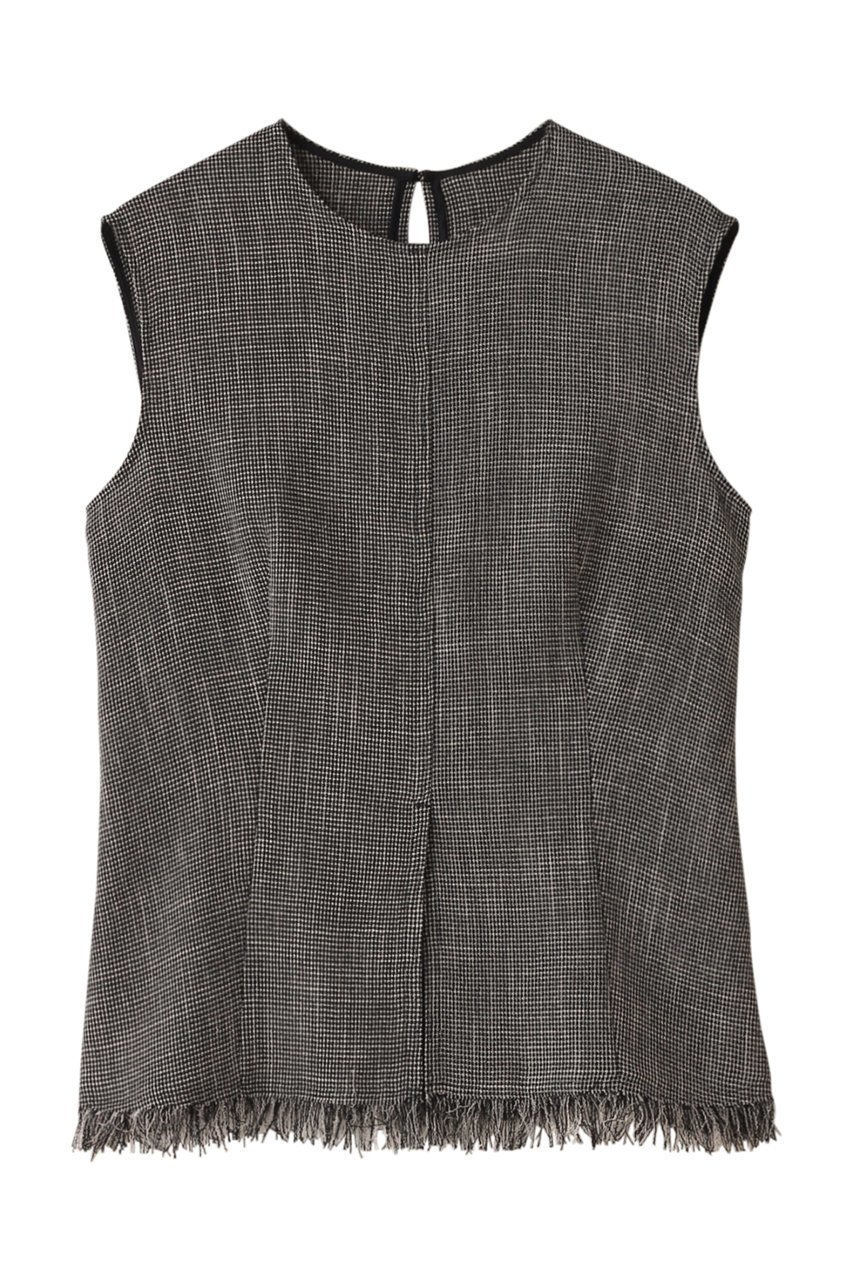 【ベイジ,/BEIGE,】のCANNET(カネ)/ノースリーブブラウス インテリア・キッズ・メンズ・レディースファッション・服の通販 founy(ファニー) 　ファッション　Fashion　レディースファッション　Fashion for Women　トップス・カットソー　Cut & Sew Tops　キャミソール&ノースリーブ　Camisoles & Sleeveless Tops　シャツ・ブラウス・オフィスカジュアル　Elegant Blouses & Button-Ups　おすすめ　Recommended / Our Picks　シェイプ　Shape, Slim Fit　スリット　Slit, Slit Detail　セットアップ　Set-Up, Coordinated Outfit　デニム　Denim, Jeans Material　ノースリーブ　Sleeveless, No-Sleeve　フリンジ　Fringe, Tassel　エレガント 上品　Elegant　ビジネス 仕事 通勤　Business / Work / Commuting　夏　Summer　洗える　Machine Washable　Monotone|ID: prp329100004578823 ipo3291000000035064076