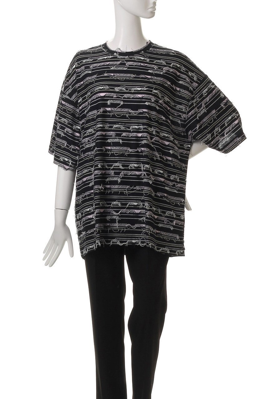 【メゾンスペシャル/MAISON SPECIAL】の【UNISEX】マルチボーダーバックカットジャガードニットTシャツ 人気、トレンドファッション・服の通販 founy(ファニー) 　ファッション　Fashion　レディースファッション　Ladies' Fashion Online　トップス・カットソー　Tops/Tshirt　ニット　Knit Tops　シャツ/ブラウス　Shirts/Blouses　ロング / Tシャツ　T-Shirts　プルオーバー　Pullover　ユニセックス　Unisex　シンプル　Simple　ジャカード　Jacquard　ボーダー　Border　夏　Summer　other-2|ID: prp329100004578829 ipo3291000000032436095