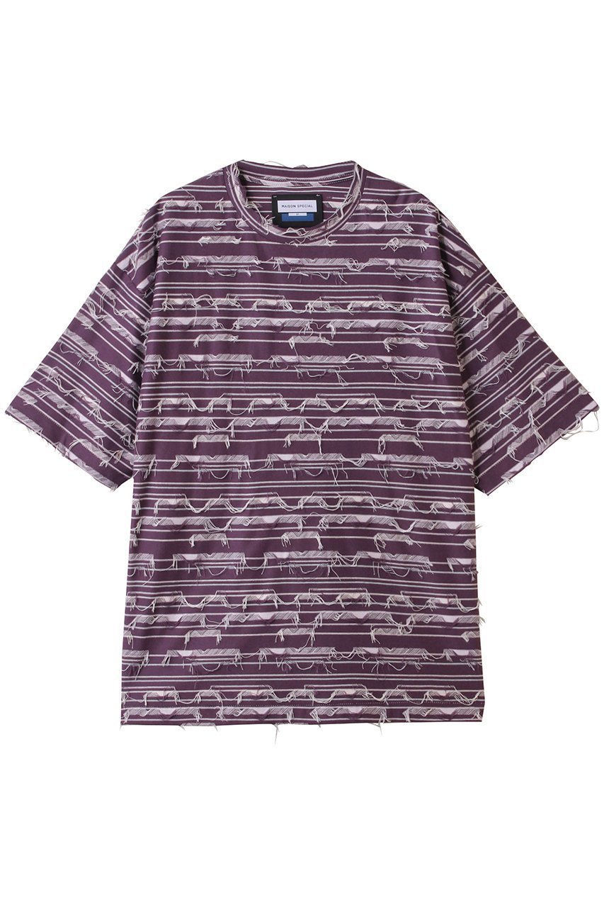 【メゾンスペシャル/MAISON SPECIAL】の【UNISEX】マルチボーダーバックカットジャガードニットTシャツ 人気、トレンドファッション・服の通販 founy(ファニー) 　ファッション　Fashion　レディースファッション　Ladies' Fashion Online　トップス・カットソー　Tops/Tshirt　ニット　Knit Tops　シャツ/ブラウス　Shirts/Blouses　ロング / Tシャツ　T-Shirts　プルオーバー　Pullover　ユニセックス　Unisex　シンプル　Simple　ジャカード　Jacquard　ボーダー　Border　夏　Summer　 other-1|ID: prp329100004578829 ipo3291000000032513685