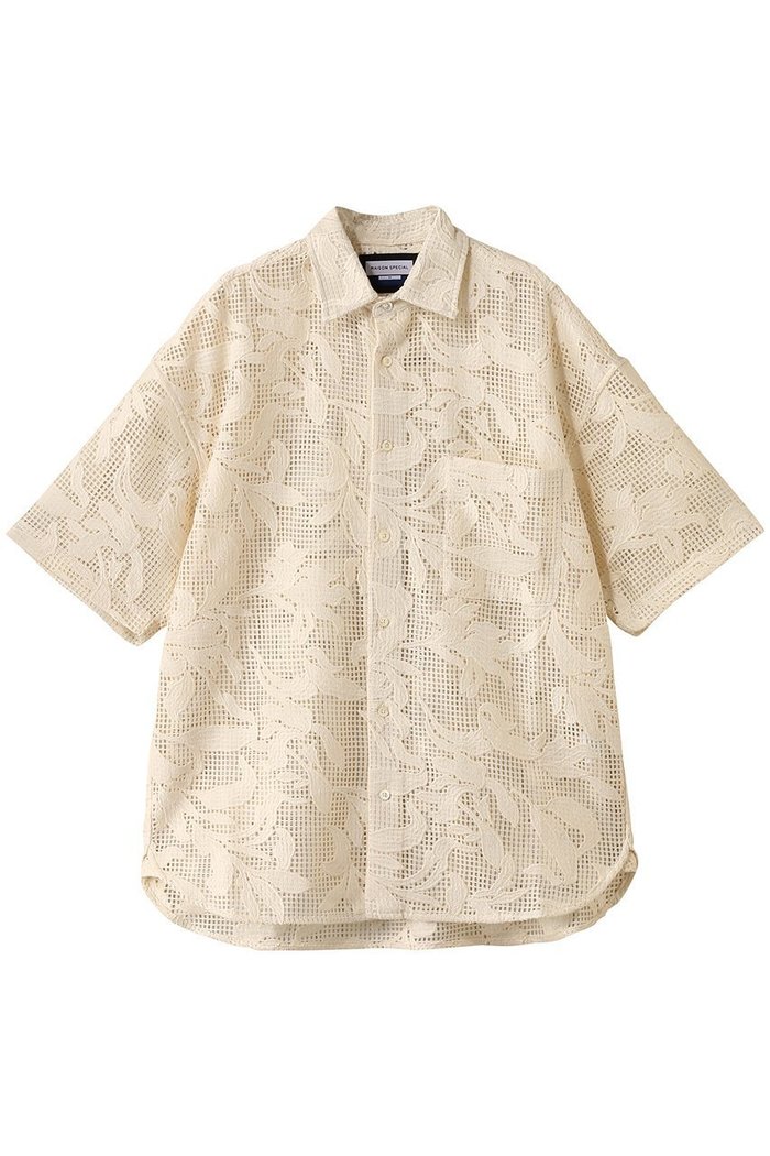 【メゾンスペシャル/MAISON SPECIAL】の【UNISEX】メッシュフラワー刺しゅう半袖シャツ インテリア・キッズ・メンズ・レディースファッション・服の通販 founy(ファニー) https://founy.com/ ファッション Fashion レディースファッション Fashion for Women トップス・カットソー Cut & Sew Tops シャツ・ブラウス・オフィスカジュアル Elegant Blouses & Button-Ups ユニセックス Unisex, Genderless ショート Short, Short Length スリーブ Sleeve, Long Sleeve / Short Sleeve フラワー Flower, Floral ミックス Mix, Mixed Style メッシュ Mesh, Net Fabric レース Lace, Lace Fabric 半袖 Short Sleeve, Half Sleeve |ID: prp329100004578831 ipo3291000000036393012