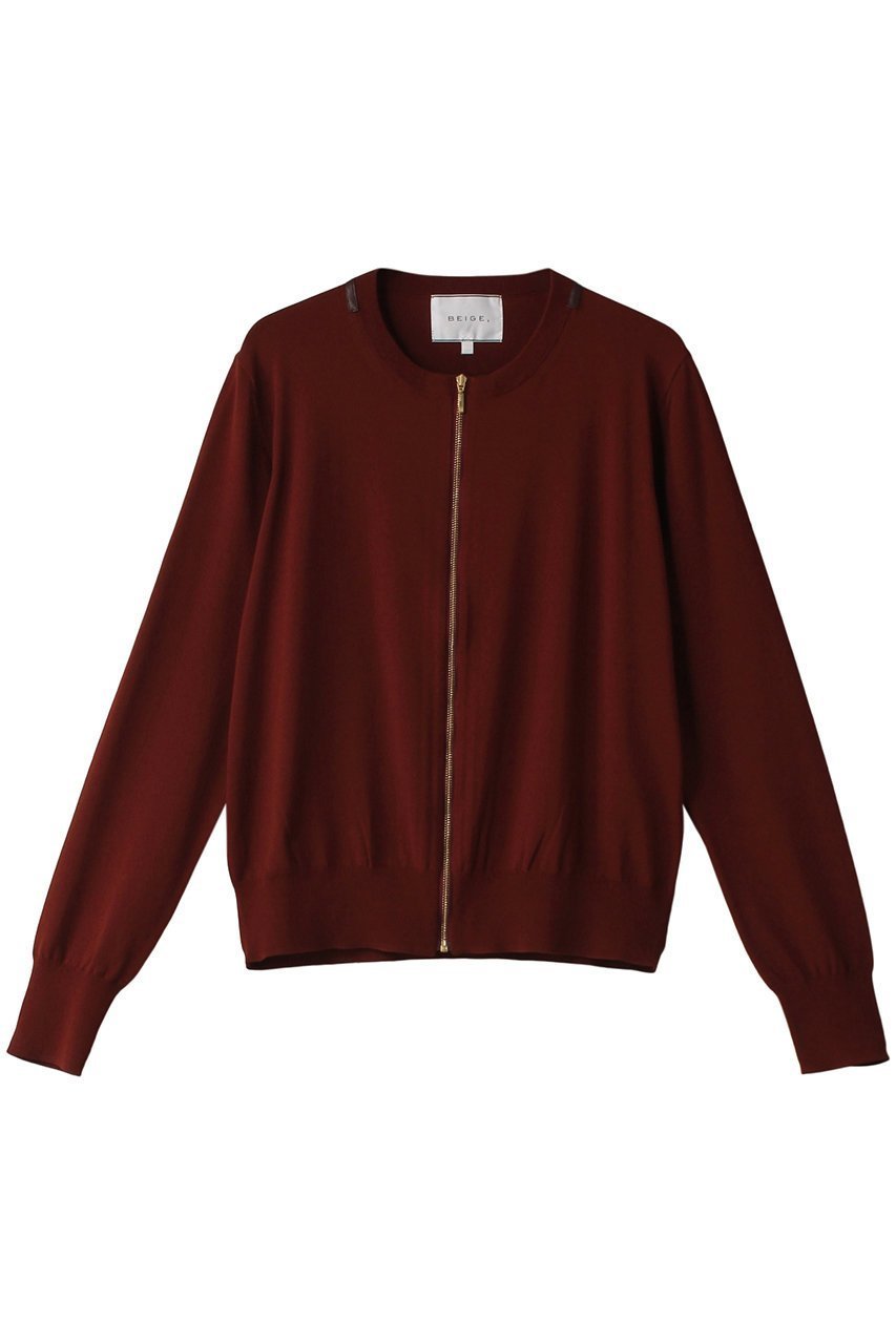 【ベイジ,/BEIGE,】のNADIA(ナディア)/ジップアップカーディガン インテリア・キッズ・メンズ・レディースファッション・服の通販 founy(ファニー) 　ファッション　Fashion　レディースファッション　Fashion for Women　トップス・カットソー　Cut & Sew Tops　ニット　Knit Tops & Sweaters　カーディガン・羽織り　Layered Style Cardigans　エレガント 上品　Elegant　カーディガン　Cardigan, Knitwear　洗える　Machine Washable　Burgundy|ID: prp329100004578839 ipo3291000000032948685