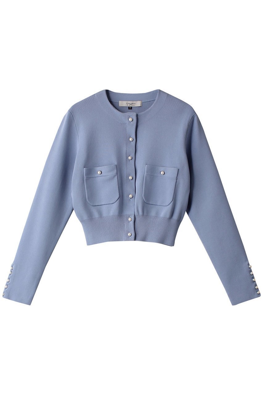 【コルコバード/CORCOVADO】のフロントポケットパールカーディガン インテリア・キッズ・メンズ・レディースファッション・服の通販 founy(ファニー) 　ファッション　Fashion　レディースファッション　Ladies' Fashion Online　トップス・カットソー　Tops/Tshirt　ニット　Knit Tops　カーディガン　Cardigans　おすすめ　Recommend　カーディガン　Cardigan　ドレス　Dress　パール　Pearl　ポケット　Pocket　モダン　Modern　夏　Summer　春　Spring　S/S・春夏　Ss・Spring/Summer　羽織　Haori　スカイブルー|ID: prp329100004578852 ipo3291000000032436284