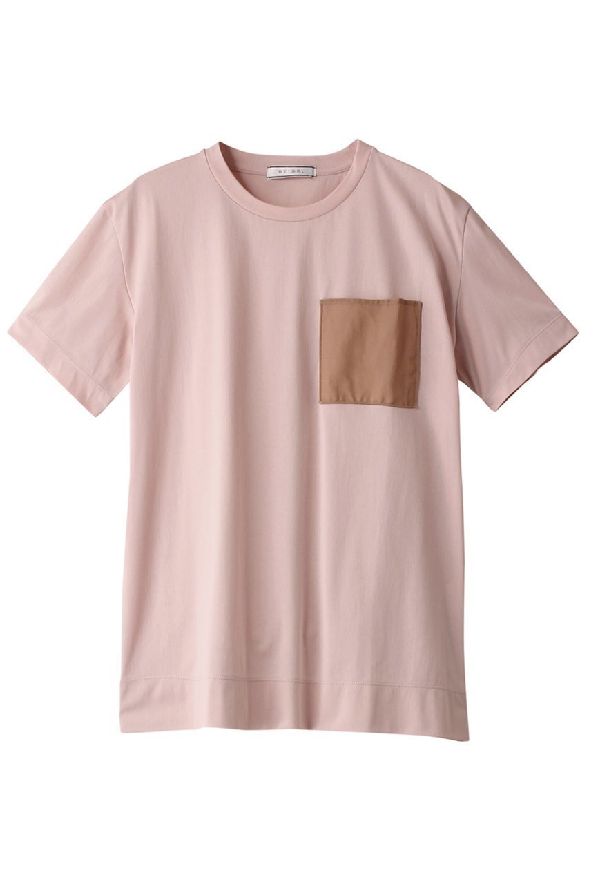 【ベイジ,/BEIGE,】のMOULINS(ムーラン)/ポケットTシャツ インテリア・キッズ・メンズ・レディースファッション・服の通販 founy(ファニー) 　ファッション　Fashion　レディースファッション　Fashion for Women　トップス・カットソー　Cut & Sew Tops　シャツ・ブラウス・オフィスカジュアル　Elegant Blouses & Button-Ups　ロングTシャツ・Tシャツ　Longline T-Shirts & Tees　カットソー・ベーシックTシャツ　Cut-and-Sewn Tops / Stretch Tees & Basics　オーガンジー　Organza Fabric　ショート　Short, Short Length　スリーブ　Sleeve, Long Sleeve / Short Sleeve　ポケット　Pocket, Pocket Detail　Nude×Tan|ID: prp329100004578854 ipo3291000000032845747