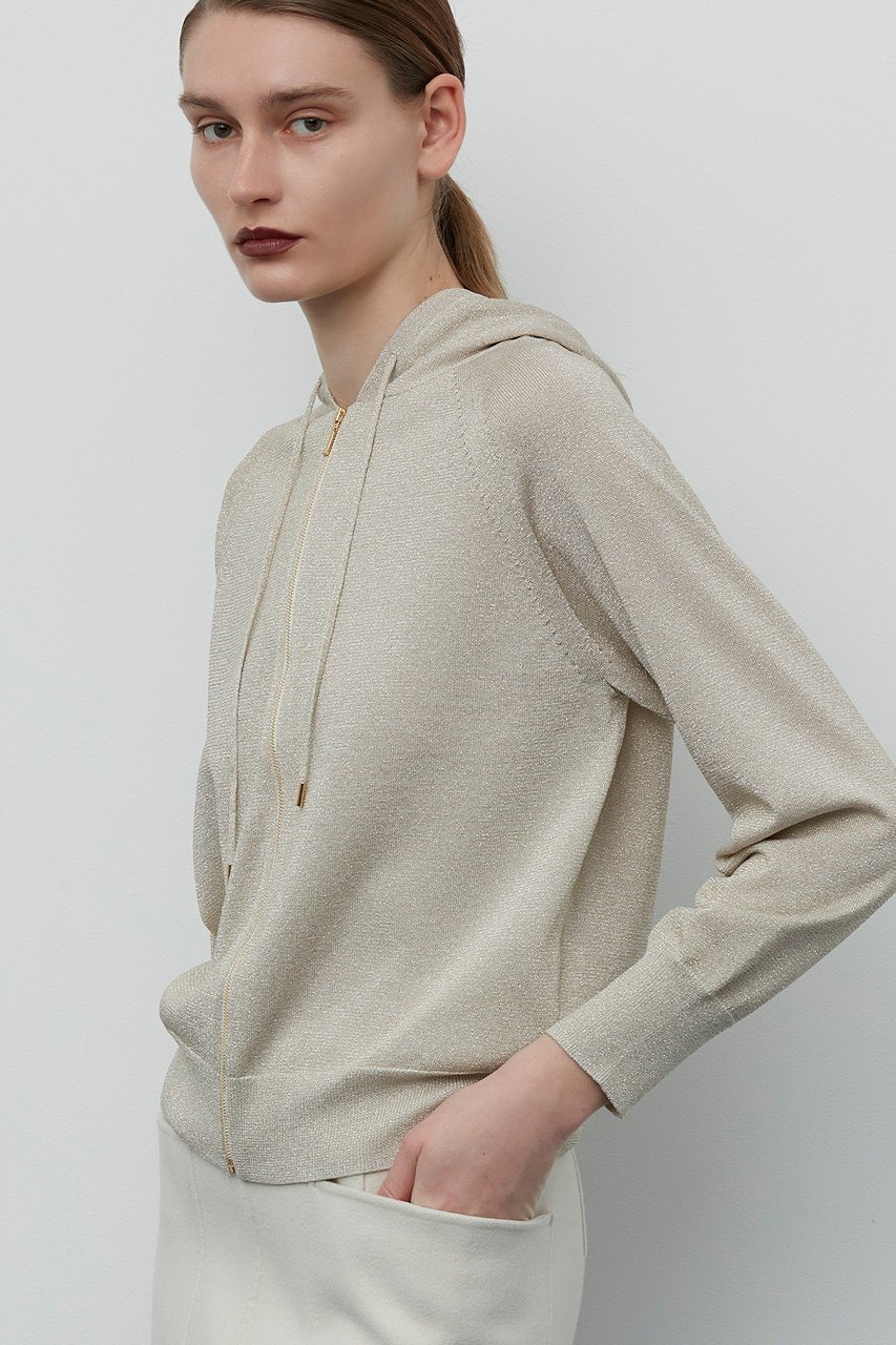 【ベイジ,/BEIGE,】のJUSSIEU (ジュシュ―)/ラメニットパーカー 人気、トレンドファッション・服の通販 founy(ファニー) 　ファッション　Fashion　レディースファッション　Fashion for Women　トップス・カットソー　Cut & Sew Tops　ニット　Knit Tops & Sweaters　レディースパーカー・カジュアルフーディー　Casual Hoodies & Sweatshirts　コンパクト　Compact, Small Size　シンプル　Simple, Minimal　パーカー　Hoodie, Parka　冬　Winter / This Winter　秋　Autumn　other-7|ID: prp329100004578869 ipo3291000000032955822