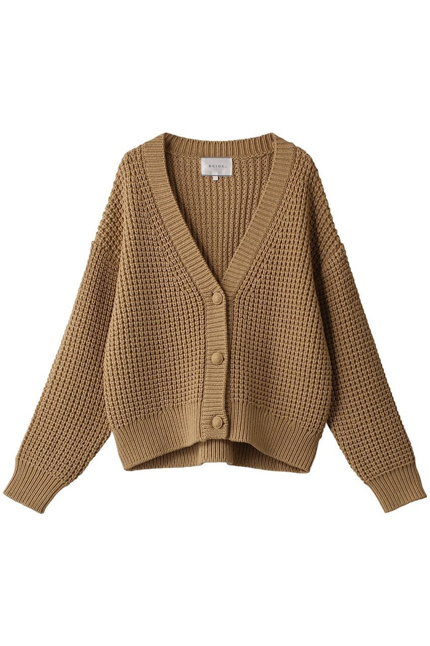 【ベイジ,/BEIGE,】のLINOIS(リノワ)/ニットカーディガン インテリア・キッズ・メンズ・レディースファッション・服の通販 founy(ファニー) 　ファッション　Fashion　レディースファッション　Fashion for Women　トップス・カットソー　Cut & Sew Tops　ニット　Knit Tops & Sweaters　カーディガン・羽織り　Layered Style Cardigans　カーディガン　Cardigan, Knitwear　ショート　Short, Short Length　シンプル　Simple, Minimal　トレンド　Trend, Trending Now　ボトム　Bottoms, Lower Wear　Camel|ID: prp329100004578914 ipo3291000000035066691