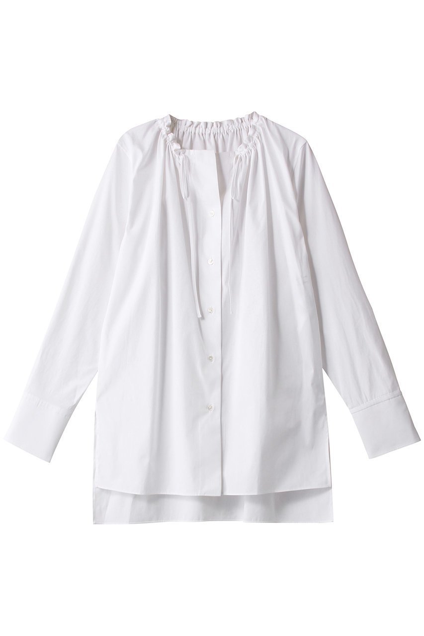 【ベイジ,/BEIGE,】のALBERT(アルベール)/ギャザーブラウス インテリア・キッズ・メンズ・レディースファッション・服の通販 founy(ファニー) 　ファッション　Fashion　レディースファッション　Fashion for Women　トップス・カットソー　Cut & Sew Tops　シャツ・ブラウス・オフィスカジュアル　Elegant Blouses & Button-Ups　なめらか　Smooth, Silky Texture　オイル　Body Oil　ギャザー　Gathered, Ruffled　ストライプ　Stripe, Striped Pattern　スリーブ　Sleeve, Long Sleeve / Short Sleeve　プリント　Print, Printed Pattern　ロング　Long, Long-Length　White|ID: prp329100004578942 ipo3291000000035923365