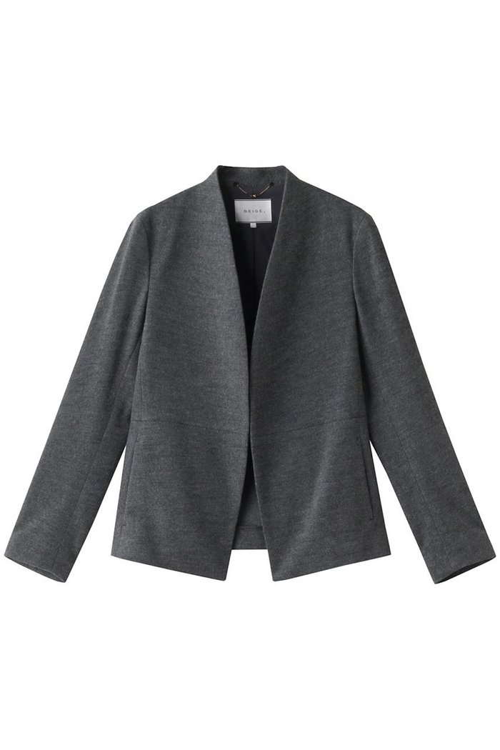 【ベイジ,/BEIGE,】のMAZARINE(マザリーヌ)/ノーカラージャケット インテリア・キッズ・メンズ・レディースファッション・服の通販 founy(ファニー) https://founy.com/ ファッション Fashion レディースファッション WOMEN アウター Coat Outerwear ジャケット Jackets ノーカラージャケット No Collar Leather Jackets ジャケット Jacket ペプラム Peplum エレガント 上品 Elegant |ID: prp329100004578951 ipo3291000000032437222