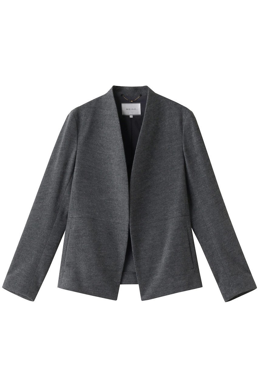 【ベイジ,/BEIGE,】のMAZARINE(マザリーヌ)/ノーカラージャケット 人気、トレンドファッション・服の通販 founy(ファニー) 　ファッション　Fashion　レディースファッション　Ladies' Fashion Online　アウター　Coat Outerwear　ジャケット　Jackets　ノーカラージャケット　No Collar Leather Jackets　ジャケット　Jacket　ペプラム　Peplum　エレガント 上品　Elegant　 other-1|ID: prp329100004578951 ipo3291000000032437222