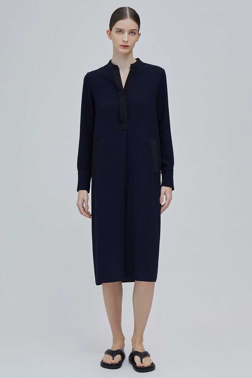 【ベイジ,/BEIGE,】のREINE(レーヌ)/スキッパードレス 人気、トレンドファッション・服の通販 founy(ファニー) 　ファッション　Fashion　レディースファッション　Fashion for Women　ワンピース　Dresses　フォーマル・パーティードレス・結婚式用ドレス　Elegant & Casual Dresses　チュニック　Tunic Tops & Dresses　スキッパー　Skipper, Open Collar　チュニック　Tunic, Long Top　ドレス　Dress, One-Piece　ポケット　Pocket, Pocket Detail　ロング　Long, Long-Length　エレガント 上品　Elegant　other-6|ID: prp329100004578968 ipo3291000000032900306