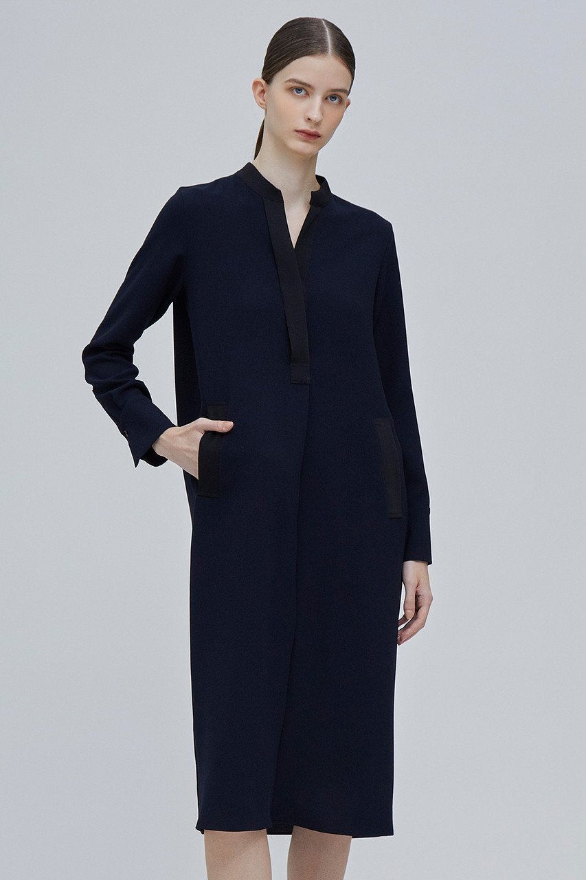 【ベイジ,/BEIGE,】のREINE(レーヌ)/スキッパードレス 人気、トレンドファッション・服の通販 founy(ファニー) 　ファッション　Fashion　レディースファッション　Fashion for Women　ワンピース　Dresses　フォーマル・パーティードレス・結婚式用ドレス　Elegant & Casual Dresses　チュニック　Tunic Tops & Dresses　スキッパー　Skipper, Open Collar　チュニック　Tunic, Long Top　ドレス　Dress, One-Piece　ポケット　Pocket, Pocket Detail　ロング　Long, Long-Length　エレガント 上品　Elegant　other-7|ID: prp329100004578968 ipo3291000000032900310