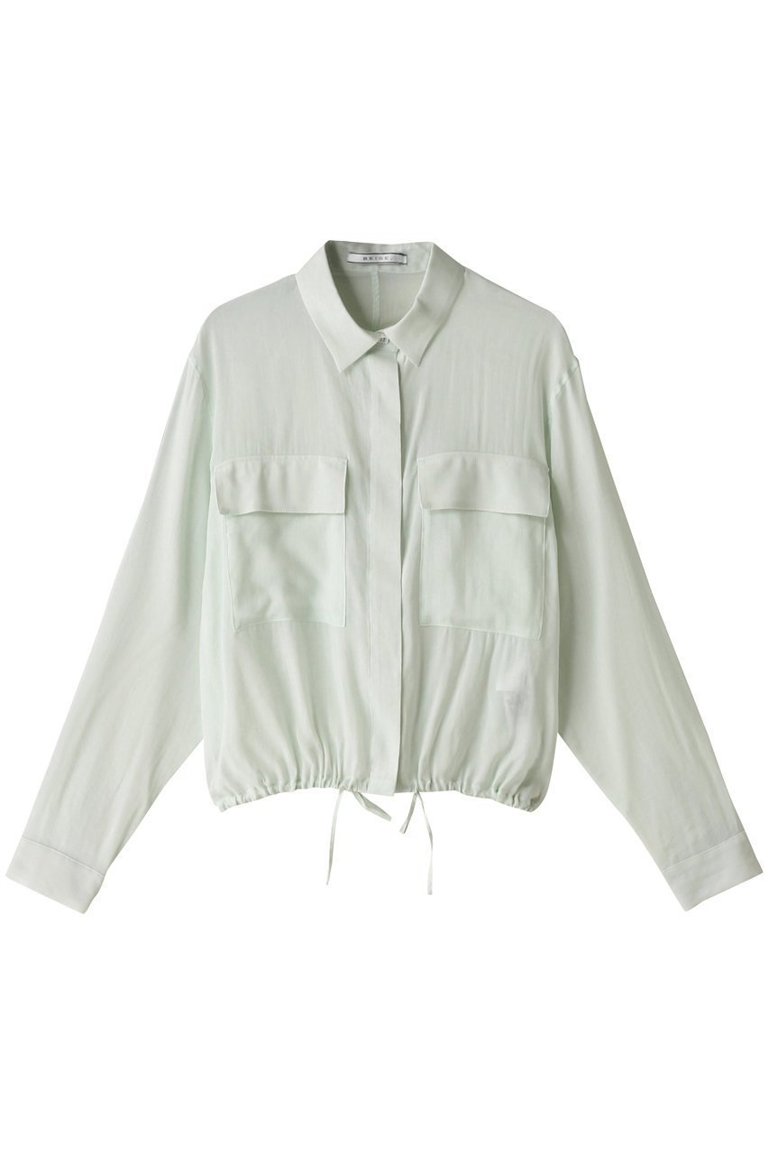 【ベイジ,/BEIGE,】のPAULINE(ポリーヌ)/ドローストリングブラウス インテリア・キッズ・メンズ・レディースファッション・服の通販 founy(ファニー) 　ファッション　Fashion　レディースファッション　Ladies' Fashion Online　トップス・カットソー　Tops/Tshirt　シャツ/ブラウス　Shirts/Blouses　スリーブ　Sleeve　フラップ　Flap　ポケット　Pocket　ロング　Long　Mint|ID: prp329100004578970 ipo3291000000032437397