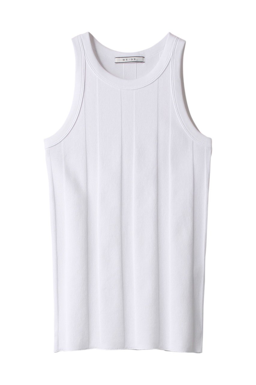 【ベイジ,/BEIGE,】のCYRILLE(シリル)/リブタンクトップ インテリア・キッズ・メンズ・レディースファッション・服の通販 founy(ファニー) 　ファッション　Fashion　レディースファッション　Fashion for Women　トップス・カットソー　Cut & Sew Tops　キャミソール&ノースリーブ　Camisoles & Sleeveless Tops　シャツ・ブラウス・オフィスカジュアル　Elegant Blouses & Button-Ups　ロングTシャツ・Tシャツ　Longline T-Shirts & Tees　カットソー・ベーシックTシャツ　Cut-and-Sewn Tops / Stretch Tees & Basics　キャミソール　Camisole, Spaghetti Strap Top　タンク　Tank Top, Sleeveless Top　フィット　Fit, Slim Fit　White|ID: prp329100004578979 ipo3291000000036029093