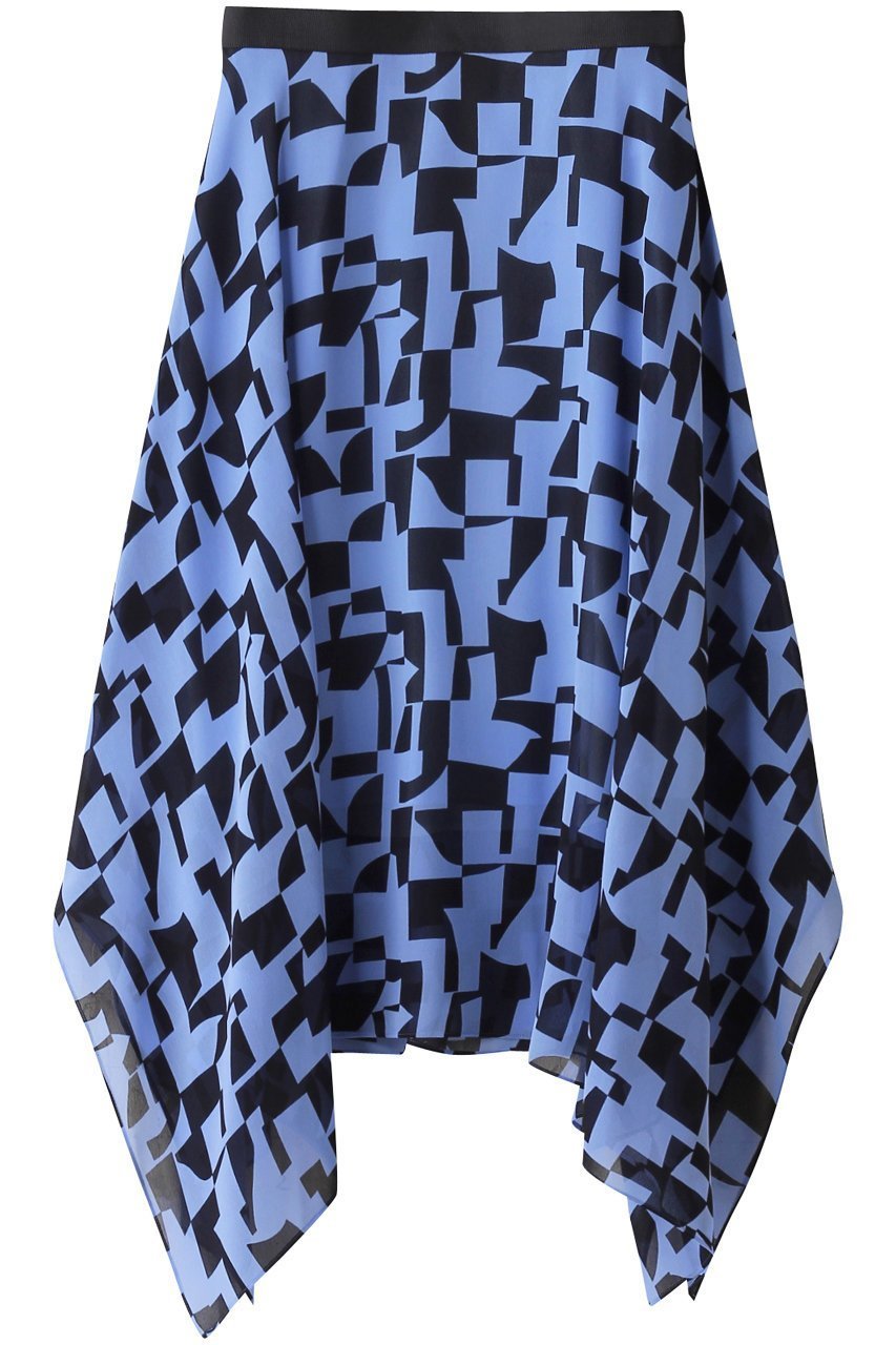 【ベイジ,/BEIGE,】のLUCIE(リュシー)/ランダムヘムスカート インテリア・キッズ・メンズ・レディースファッション・服の通販 founy(ファニー) 　ファッション　Fashion　レディースファッション　Fashion for Women　スカート　Skirts　ロングスカート　Long Skirts / Maxi & Midi Skirts　おすすめ　Recommended / Our Picks　イレギュラー　Irregular Design　シンプル　Simple, Minimal　プリント　Print, Printed Pattern　モダン　Modern, Contemporary　ロング　Long, Long-Length　Sax × Navy|ID: prp329100004578985 ipo3291000000035057524