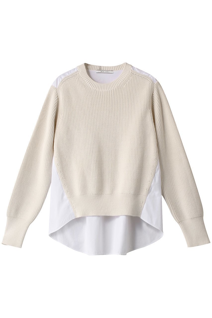 【ベイジ,/BEIGE,】のROGER(ロジェ)/ニット インテリア・キッズ・メンズ・レディースファッション・服の通販 founy(ファニー) 　ファッション　Fashion　レディースファッション　Ladies' Fashion Online　トップス・カットソー　Tops/Tshirt　ニット　Knit Tops　プルオーバー　Pullover　ストレッチ　Stretch　タイプライター　Typewriter　ドッキング　Docking　ロング　Long　Ecru|ID: prp329100004578994 ipo3291000000032437620