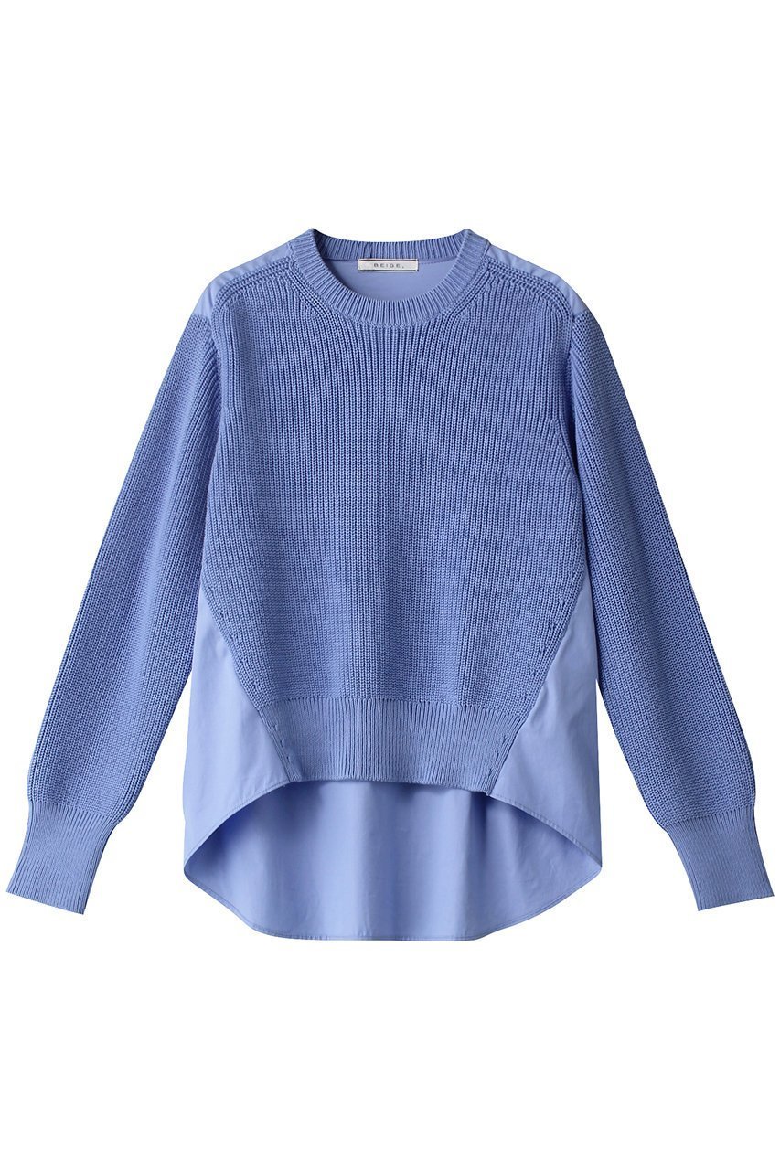 【ベイジ,/BEIGE,】のROGER(ロジェ)/ニット インテリア・キッズ・メンズ・レディースファッション・服の通販 founy(ファニー) 　ファッション　Fashion　レディースファッション　Ladies' Fashion Online　トップス・カットソー　Tops/Tshirt　ニット　Knit Tops　プルオーバー　Pullover　ストレッチ　Stretch　タイプライター　Typewriter　ドッキング　Docking　ロング　Long　Sax|ID: prp329100004578994 ipo3291000000032437621
