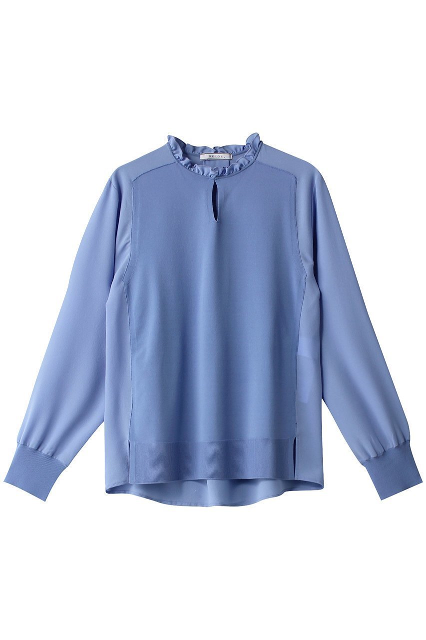【ベイジ,/BEIGE,】のCLARISSE(クラリス)/ロングブラウス インテリア・キッズ・メンズ・レディースファッション・服の通販 founy(ファニー) 　ファッション　Fashion　レディースファッション　Ladies' Fashion Online　トップス・カットソー　Tops/Tshirt　シャツ/ブラウス　Shirts/Blouses　スリーブ　Sleeve　デニム　Denim　フリル　Frills　ロング　Long　洗える　Washable　Sax|ID: prp329100004578995 ipo3291000000032437631