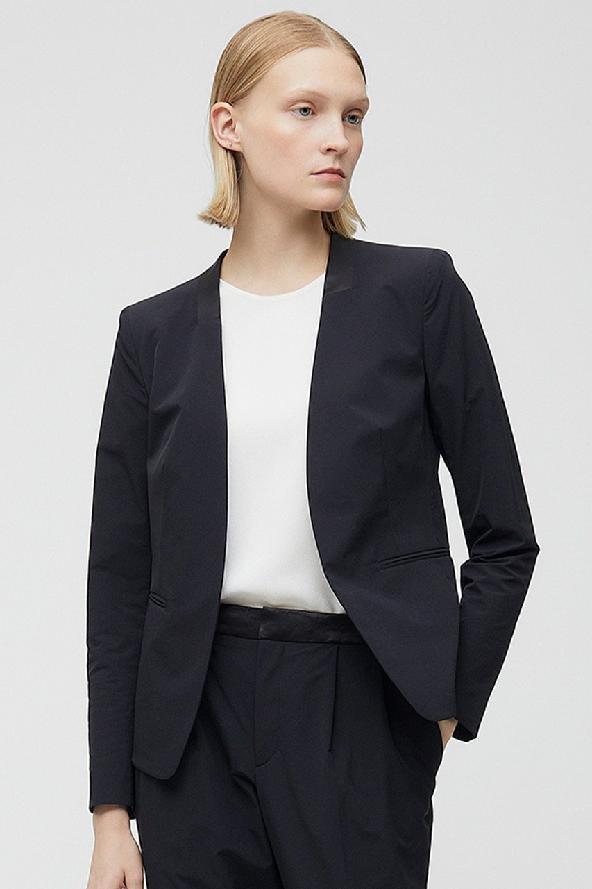 【ベイジ,/BEIGE,】のAUDREY(オードリー)/ノーカラージャケット 人気、トレンドファッション・服の通販 founy(ファニー) 　ファッション　Fashion　レディースファッション　Fashion for Women　アウター　Coat / Outerwear Collection　レディースジャケット・軽アウター　Jackets　ノーカラージャケット / シンプル上品コーデ　Collarless Jackets　オケージョン　Occasion Wear　コンパクト　Compact, Small Size　サテン　Satin, Glossy Fabric　ジャケット　Jacket, Outerwear　ビジネス 仕事 通勤　Business / Work / Commuting　エレガント 上品　Elegant　other-8|ID: prp329100004579004 ipo3291000000032966956