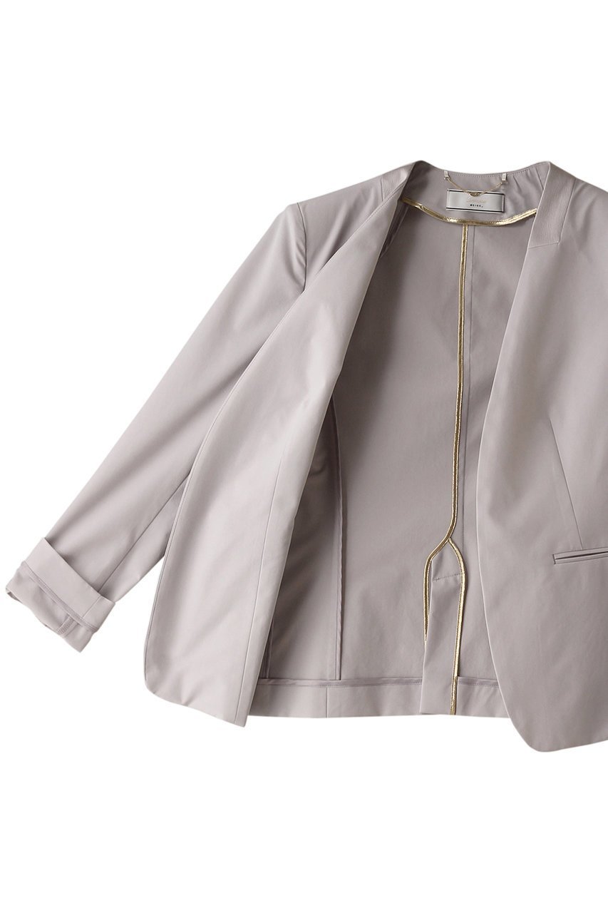 【ベイジ,/BEIGE,】のAUDREY(オードリー)/ノーカラージャケット 人気、トレンドファッション・服の通販 founy(ファニー) 　ファッション　Fashion　レディースファッション　Fashion for Women　アウター　Coat / Outerwear Collection　レディースジャケット・軽アウター　Jackets　ノーカラージャケット / シンプル上品コーデ　Collarless Jackets　オケージョン　Occasion Wear　コンパクト　Compact, Small Size　サテン　Satin, Glossy Fabric　ジャケット　Jacket, Outerwear　ビジネス 仕事 通勤　Business / Work / Commuting　エレガント 上品　Elegant　other-6|ID: prp329100004579004 ipo3291000000035065281