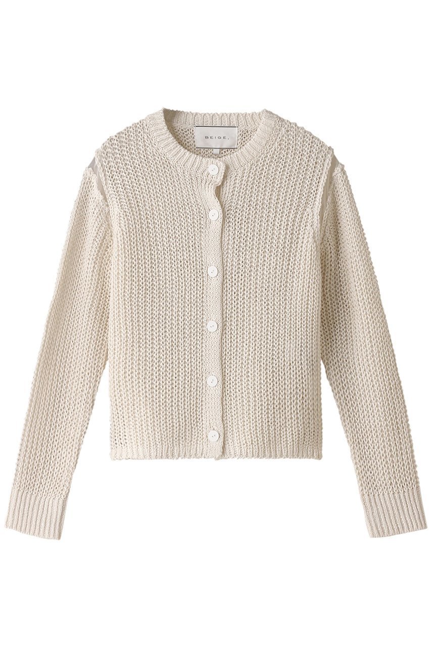 【ベイジ,/BEIGE,】のOLIVIER(オリヴィエ)/ニットカーディガン 人気、トレンドファッション・服の通販 founy(ファニー) 　ファッション　Fashion　レディースファッション　Fashion for Women　トップス・カットソー　Cut & Sew Tops　ニット　Knit Tops & Sweaters　カーディガン・羽織り　Layered Style Cardigans　オーガンジー　Organza Fabric　カーディガン　Cardigan, Knitwear　フレンチ　French, French Style　リネン　Linen, Linen Fabric　吸水　Absorbent, Quick-Dry　夏　Summer　春　Spring　S/S・春夏　SS, Spring/Summer, Warm Season　 other-1|ID: prp329100004579006 ipo3291000000032956896