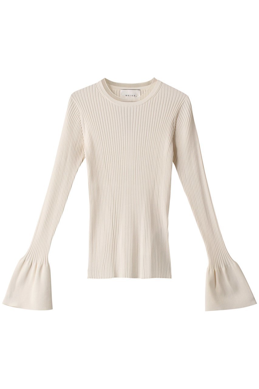 【ベイジ,/BEIGE,】のHANNA(アンナ)/リブニットトップス インテリア・キッズ・メンズ・レディースファッション・服の通販 founy(ファニー) 　ファッション　Fashion　レディースファッション　Ladies' Fashion Online　トップス・カットソー　Tops/Tshirt　ニット　Knit Tops　プルオーバー　Pullover　なめらか　Smooth　インナー　Inner　シンプル　Simple　フィット　Fit　フレア　Flare　Ecru|ID: prp329100004579019 ipo3291000000032437837