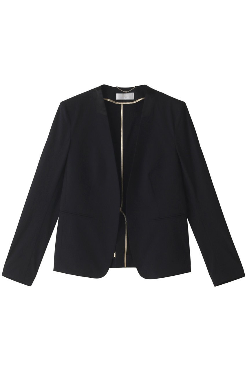 【ベイジ,/BEIGE,】のAUDREY(オドレイ)/ノーカラージャケット インテリア・キッズ・メンズ・レディースファッション・服の通販 founy(ファニー) 　ファッション　Fashion　レディースファッション　Ladies' Fashion Online　アウター　Coat Outerwear　ジャケット　Jackets　ノーカラージャケット　No Collar Leather Jackets　ウォッシャブル　Washable　エレガント 上品　Elegant　コンパクト　Compact　サテン　Satin　ジャケット　Jacket　セットアップ　Set Up　ブラック|ID: prp329100004579081 ipo3291000000032438419