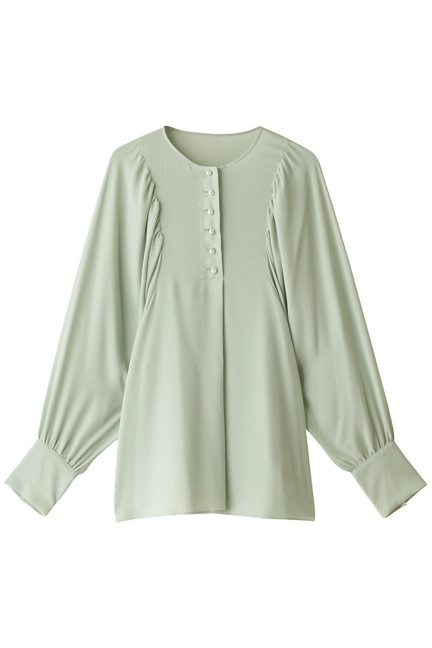 【ベイジ,/BEIGE,】のIRIS/ブラウス インテリア・キッズ・メンズ・レディースファッション・服の通販 founy(ファニー) 　ファッション　Fashion　レディースファッション　WOMEN　トップス・カットソー　Tops/Tshirt　シャツ/ブラウス　Shirts/Blouses　カフス　Cuffs　ギャザー　Gather　ジョーゼット　Georgette　スリーブ　Sleeve　パール　Pearl　ロング　Long　エレガント 上品　Elegant　セージ|ID: prp329100004579091 ipo3291000000032438518