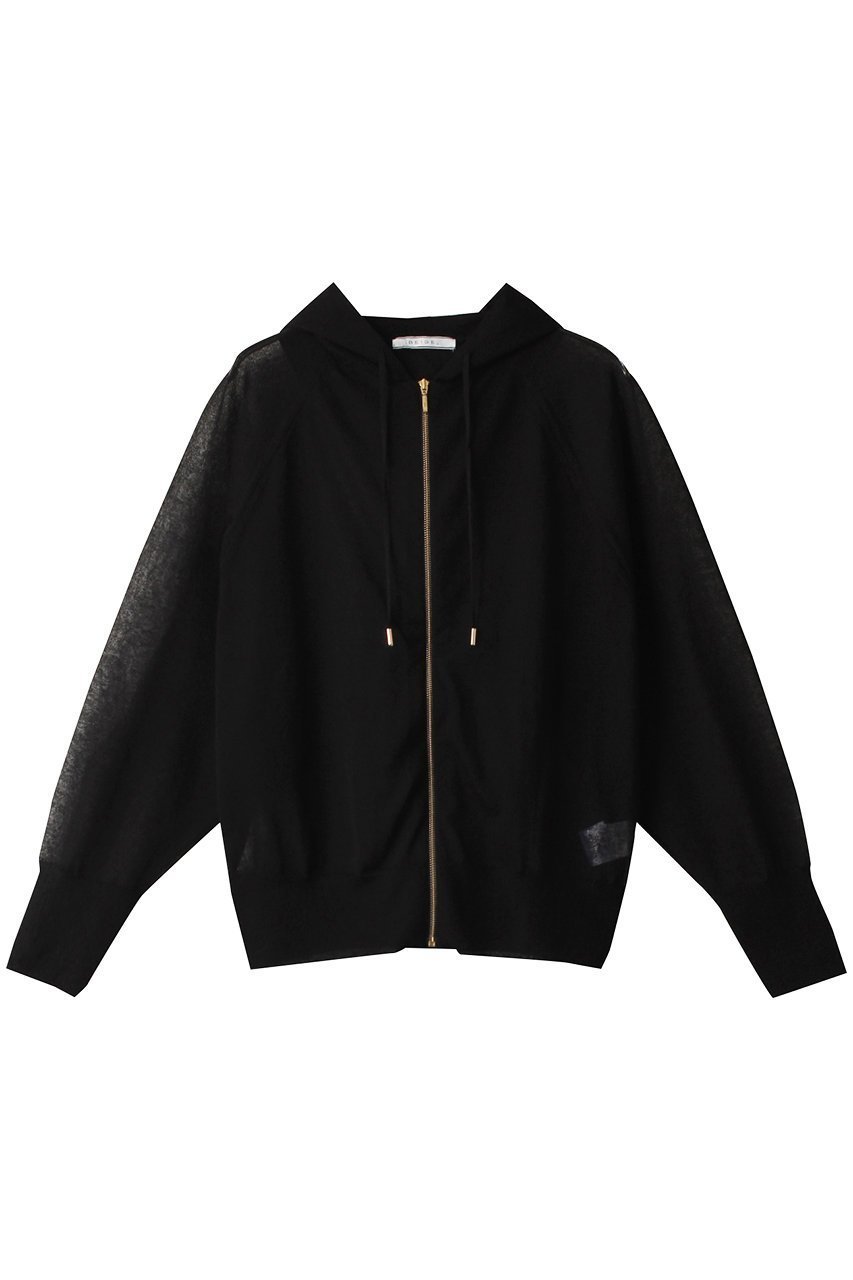 【ベイジ,/BEIGE,】のYUZU/ニットパーカー インテリア・キッズ・メンズ・レディースファッション・服の通販 founy(ファニー) 　ファッション　Fashion　レディースファッション　WOMEN　トップス・カットソー　Tops/Tshirt　ニット　Knit Tops　パーカ　Sweats　シアー　Sheer　シンプル　Simple　パーカー　Hoodie　ブラック|ID: prp329100004579094 ipo3291000000032438546