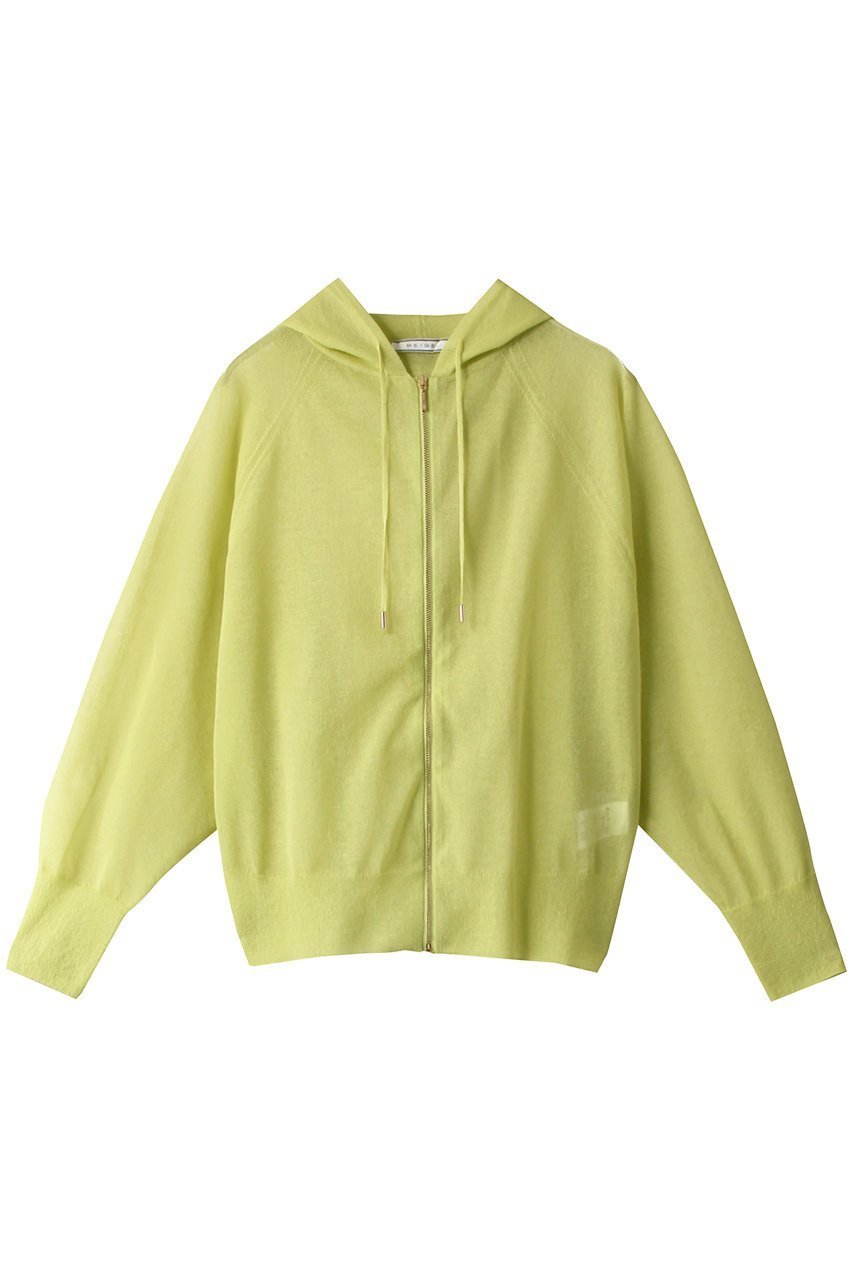 【ベイジ,/BEIGE,】のYUZU/ニットパーカー インテリア・キッズ・メンズ・レディースファッション・服の通販 founy(ファニー) 　ファッション　Fashion　レディースファッション　WOMEN　トップス・カットソー　Tops/Tshirt　ニット　Knit Tops　パーカ　Sweats　シアー　Sheer　シンプル　Simple　パーカー　Hoodie　セージ|ID: prp329100004579094 ipo3291000000032438547