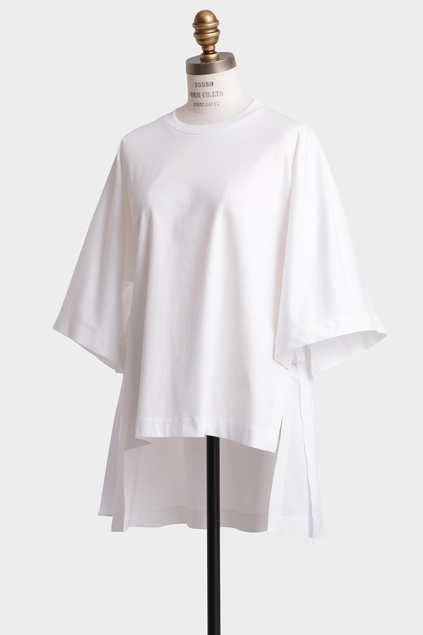 【ヒューエルミュージアム/hueLe Museum】の【hLM】リボンギャザーTシャツ 人気、トレンドファッション・服の通販 founy(ファニー) 　ファッション　Fashion　レディースファッション　Fashion for Women　トップス・カットソー　Cut & Sew Tops　シャツ・ブラウス・オフィスカジュアル　Elegant Blouses & Button-Ups　ロングTシャツ・Tシャツ　Longline T-Shirts & Tees　カットソー・ベーシックTシャツ　Cut-and-Sewn Tops / Stretch Tees & Basics　エレガント 上品　Elegant　ギャザー　Gathered, Ruffled　ショート　Short, Short Length　スリーブ　Sleeve, Long Sleeve / Short Sleeve　ドレープ　Drape, Draping Fabric　リボン　Ribbon, Bow　other-2|ID: prp329100004579117 ipo3291000000035003345