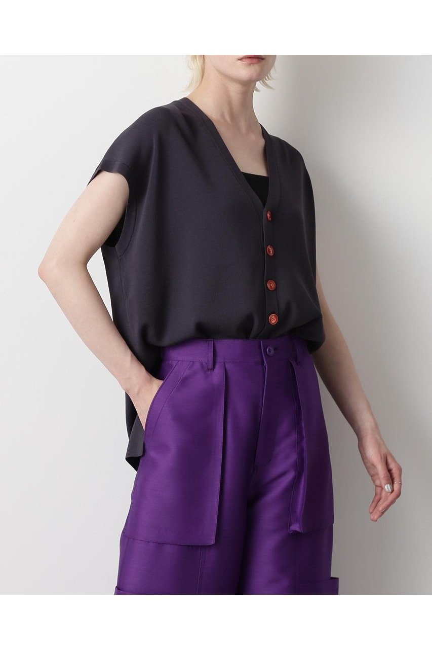 【ヒューエルミュージアム/hueLe Museum】の【STUMBLY】Sleeveless Cardigan インテリア・キッズ・メンズ・レディースファッション・服の通販 founy(ファニー) 　ファッション　Fashion　レディースファッション　WOMEN　トップス・カットソー　Tops/Tshirt　ニット　Knit Tops　カーディガン　Cardigans　プルオーバー　Pullover　ドレープ　Drape　バランス　Balance　フロント　Front　エレガント 上品　Elegant　グレー|ID: prp329100004579120 ipo3291000000032438767