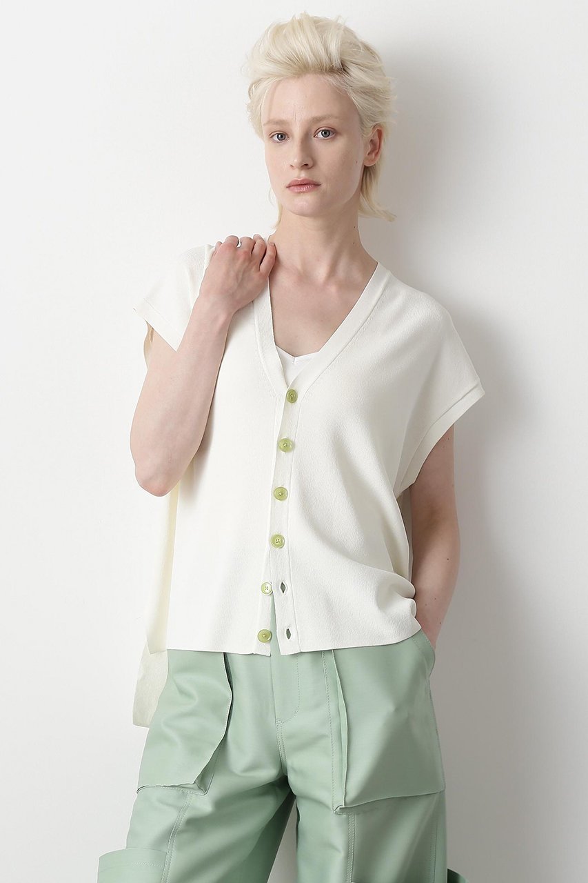 【ヒューエルミュージアム/hueLe Museum】の【STUMBLY】Sleeveless Cardigan 人気、トレンドファッション・服の通販 founy(ファニー) 　ファッション　Fashion　レディースファッション　Fashion for Women　トップス・カットソー　Cut & Sew Tops　ニット　Knit Tops & Sweaters　カーディガン・羽織り　Layered Style Cardigans　カジュアルプルオーバー・ニットトップス　Pullovers & Knit Tops / Casual Pullovers　ドレープ　Drape, Draping Fabric　バランス　Balance, Style Balance　フロント　Front, Front Design　エレガント 上品　Elegant　other-3|ID: prp329100004579120 ipo3291000000032808962