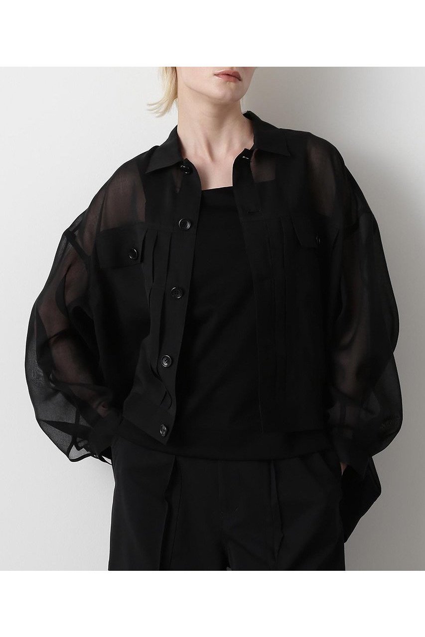 【ヒューエルミュージアム/hueLe Museum】の【STUMBLY】Sheer Organdy Jean Jaket インテリア・キッズ・メンズ・レディースファッション・服の通販 founy(ファニー) 　ファッション　Fashion　レディースファッション　WOMEN　アウター　Coat Outerwear　ジャケット　Jackets　インナー　Inner　シンプル　Simple　ジャケット　Jacket　ブルゾン　Blouson　人気　Popularity　夏　Summer　定番　Standard　NEW・新作・新着・新入荷　New Arrivals　春　Spring　ブラック|ID: prp329100004579122 ipo3291000000032438783