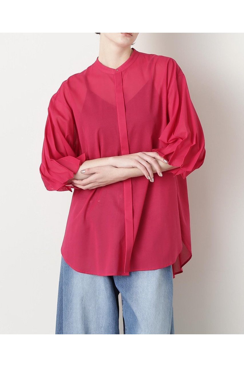 【ヒューエルミュージアム/hueLe Museum】の【STUMBLY】Tuck Sleeve Shirt インテリア・キッズ・メンズ・レディースファッション・服の通販 founy(ファニー) 　ファッション　Fashion　レディースファッション　WOMEN　トップス・カットソー　Tops/Tshirt　シャツ/ブラウス　Shirts/Blouses　ショート　Short　スリーブ　Sleeve　ハーフ　Half　フォルム　Form　ピンク|ID: prp329100004579123 ipo3291000000032438795