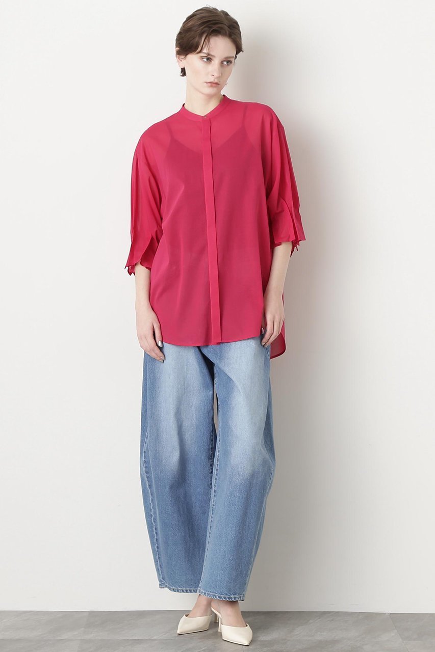 【ヒューエルミュージアム/hueLe Museum】の【STUMBLY】Tuck Sleeve Shirt 人気、トレンドファッション・服の通販 founy(ファニー) 　ファッション　Fashion　レディースファッション　Fashion for Women　トップス・カットソー　Cut & Sew Tops　シャツ・ブラウス・オフィスカジュアル　Elegant Blouses & Button-Ups　ショート　Short, Short Length　スリーブ　Sleeve, Long Sleeve / Short Sleeve　ハーフ　Half, Half-Length　フォルム　Silhouette, Form　other-3|ID: prp329100004579123 ipo3291000000032869438