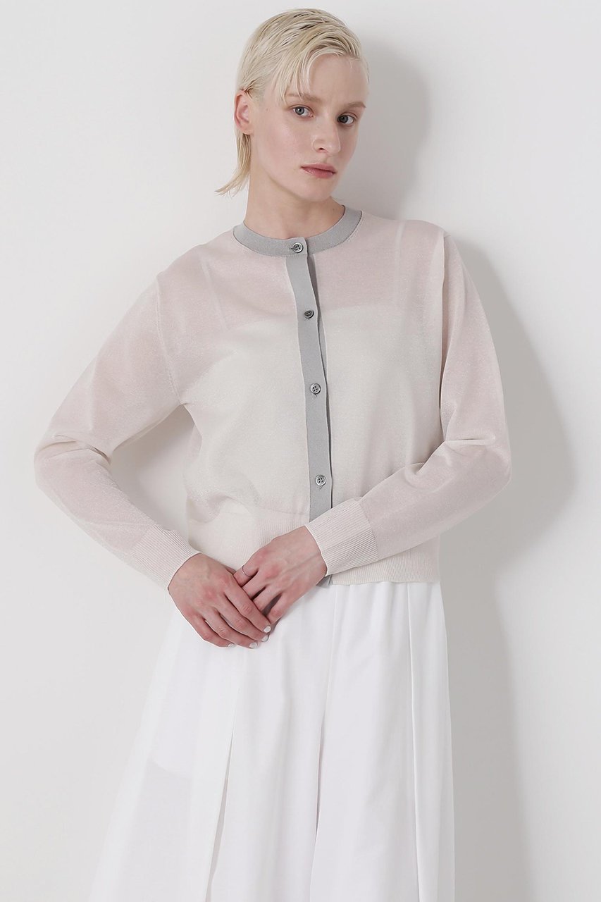 【ヒューエルミュージアム/hueLe Museum】の【hLM】シアーニットカーディガン インテリア・キッズ・メンズ・レディースファッション・服の通販 founy(ファニー) 　ファッション　Fashion　レディースファッション　Fashion for Women　トップス・カットソー　Cut & Sew Tops　ニット　Knit Tops & Sweaters　カーディガン・羽織り　Layered Style Cardigans　カーディガン　Cardigan, Knitwear　シアー　Sheer, See-Through　トレンド　Trend, Trending Now　ベーシック　Basic, Essential　夏　Summer　春　Spring　S/S・春夏　SS, Spring/Summer, Warm Season　ホワイト|ID: prp329100004579125 ipo3291000000036180968