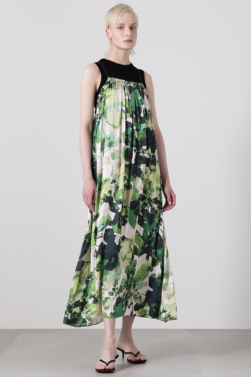 【ヒューエルミュージアム/hueLe Museum】の【hLM】ビッグフラワープリントドレス 人気、トレンドファッション・服の通販 founy(ファニー) 　ファッション　Fashion　レディースファッション　Fashion for Women　ワンピース　Dresses　フォーマル・パーティードレス・結婚式用ドレス　Elegant & Casual Dresses　チュニック　Tunic Tops & Dresses　おすすめ　Recommended / Our Picks　インナー　Innerwear　エレガント 上品　Elegant　ギャザー　Gathered, Ruffled　シルク　Silk, 100% Silk　タンク　Tank Top, Sleeveless Top　チュニック　Tunic, Long Top　ドレープ　Drape, Draping Fabric　フラワー　Flower, Floral　プリント　Print, Printed Pattern　ロング　Long, Long-Length　ヴィンテージ　Vintage Style　other-2|ID: prp329100004579127 ipo3291000000036116650