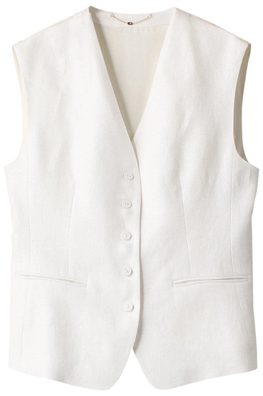 【ベイジ,/BEIGE,】のBURDOCK/ベスト インテリア・キッズ・メンズ・レディースファッション・服の通販 founy(ファニー) 　ファッション　Fashion　レディースファッション　Ladies' Fashion Online　アウター　Coat Outerwear　ジャケット　Jackets　おすすめ　Recommend　ジャケット　Jacket　セットアップ　Set Up　トレンド　Trend　ベスト　Vest　ラグジュアリー　Luxury　リネン　Linen　ホワイト|ID: prp329100004579131 ipo3291000000032438845