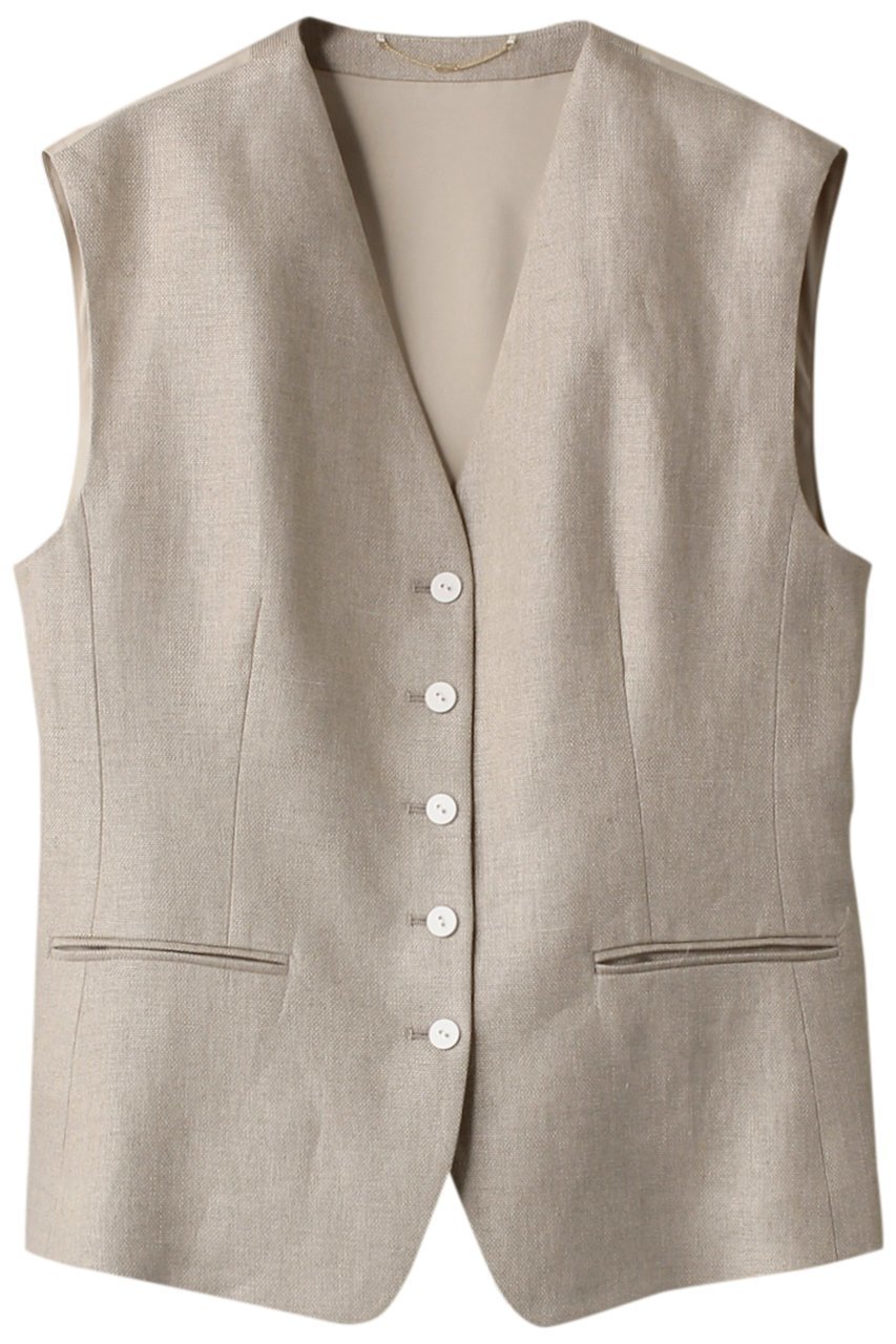 【ベイジ,/BEIGE,】のBURDOCK/ベスト インテリア・キッズ・メンズ・レディースファッション・服の通販 founy(ファニー) 　ファッション　Fashion　レディースファッション　Ladies' Fashion Online　アウター　Coat Outerwear　ジャケット　Jackets　おすすめ　Recommend　ジャケット　Jacket　セットアップ　Set Up　トレンド　Trend　ベスト　Vest　ラグジュアリー　Luxury　リネン　Linen　ベージュ|ID: prp329100004579131 ipo3291000000032438846