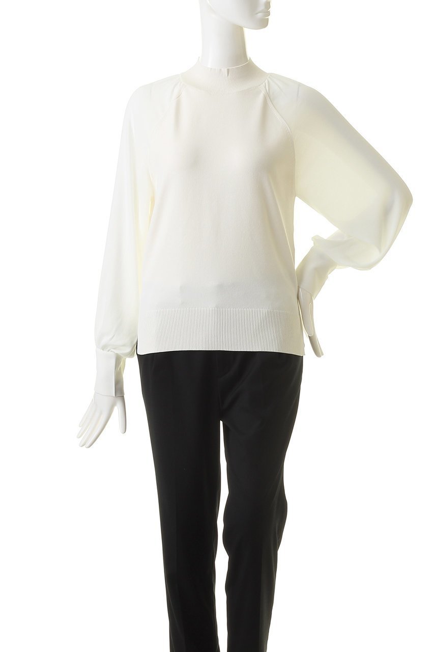 【ベイジ,/BEIGE,】のHOLLY(ホリー)/ドッキングニット 人気、トレンドファッション・服の通販 founy(ファニー) 　ファッション　Fashion　レディースファッション　Fashion for Women　トップス・カットソー　Cut & Sew Tops　ニット　Knit Tops & Sweaters　カジュアルプルオーバー・ニットトップス　Pullovers & Knit Tops / Casual Pullovers　おすすめ　Recommended / Our Picks　カフス　Cuff Design　シアー　Sheer, See-Through　スリーブ　Sleeve, Long Sleeve / Short Sleeve　セットアップ　Set-Up, Coordinated Outfit　ドッキング　Docking, Mixed Material　ハイネック　High Neck, Mock Neck　other-2|ID: prp329100004579160 ipo3291000000032961175